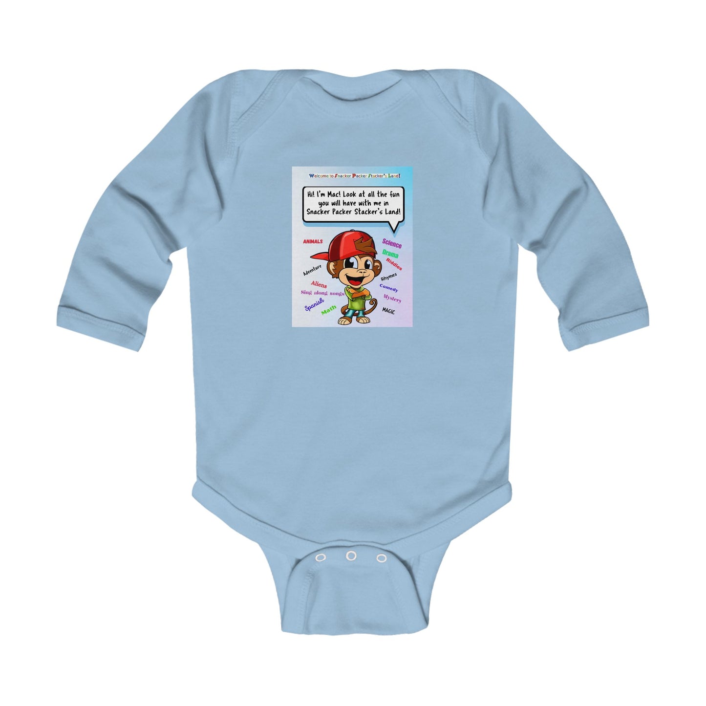 Cute Cartoon Themed Infant Long Sleeve Bodysuit