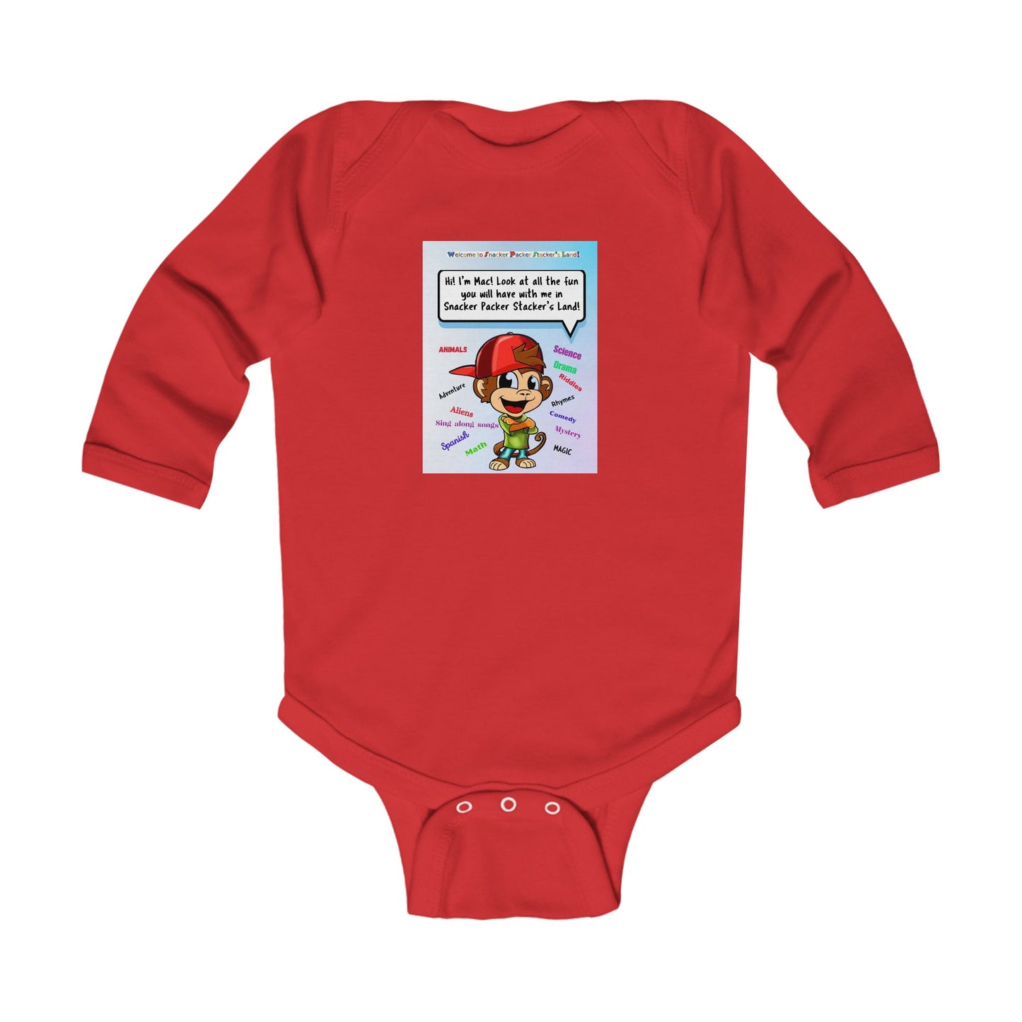 Cute Cartoon Themed Infant Long Sleeve Bodysuit