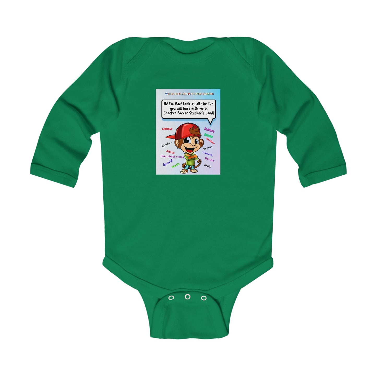 Cute Cartoon Themed Infant Long Sleeve Bodysuit
