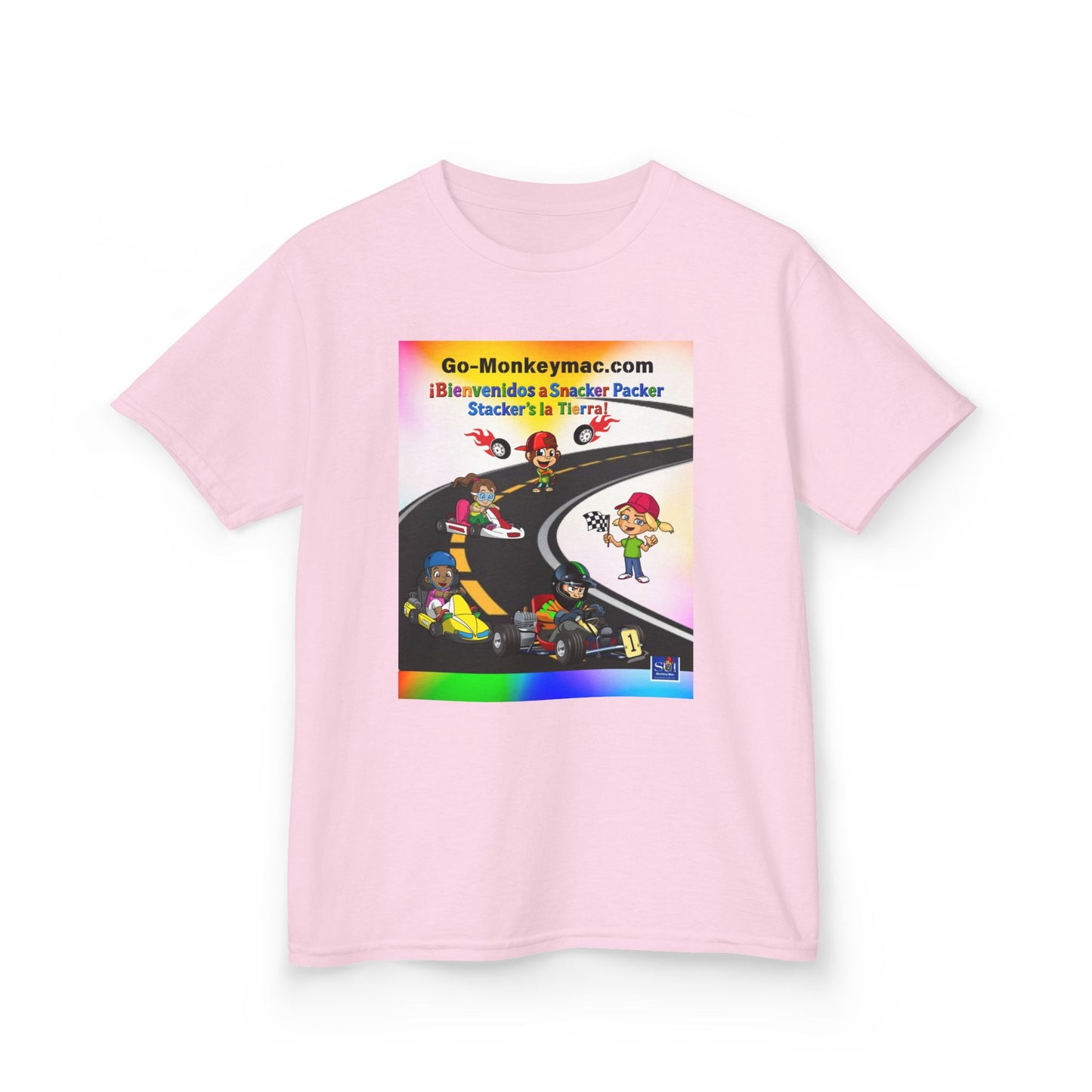 Kids T-Shirt - (Spanish) Road Rally Graphic Tee — Colorful Cartoon Racers