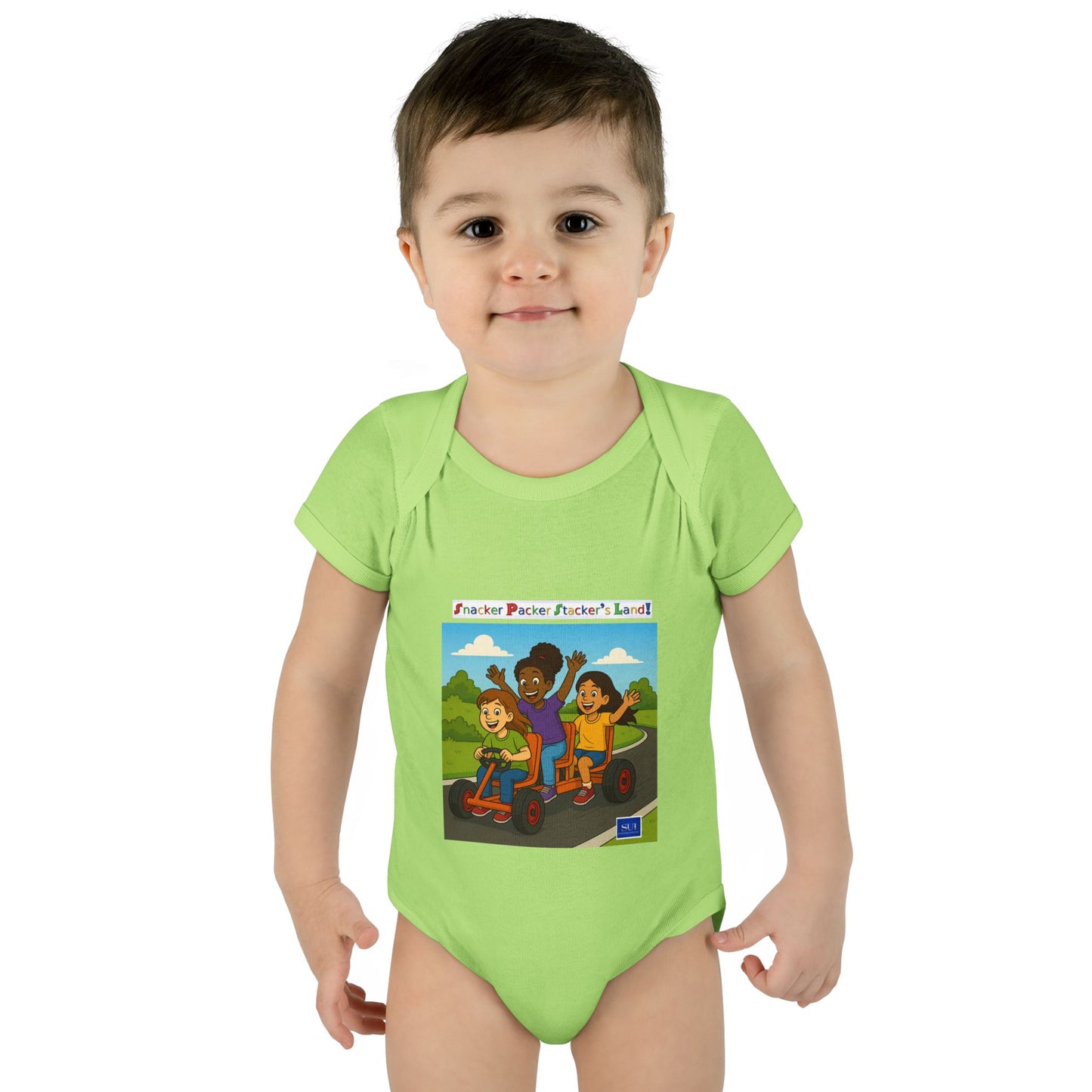 Playful Infant Bodysuit with Fun Cartoon Design