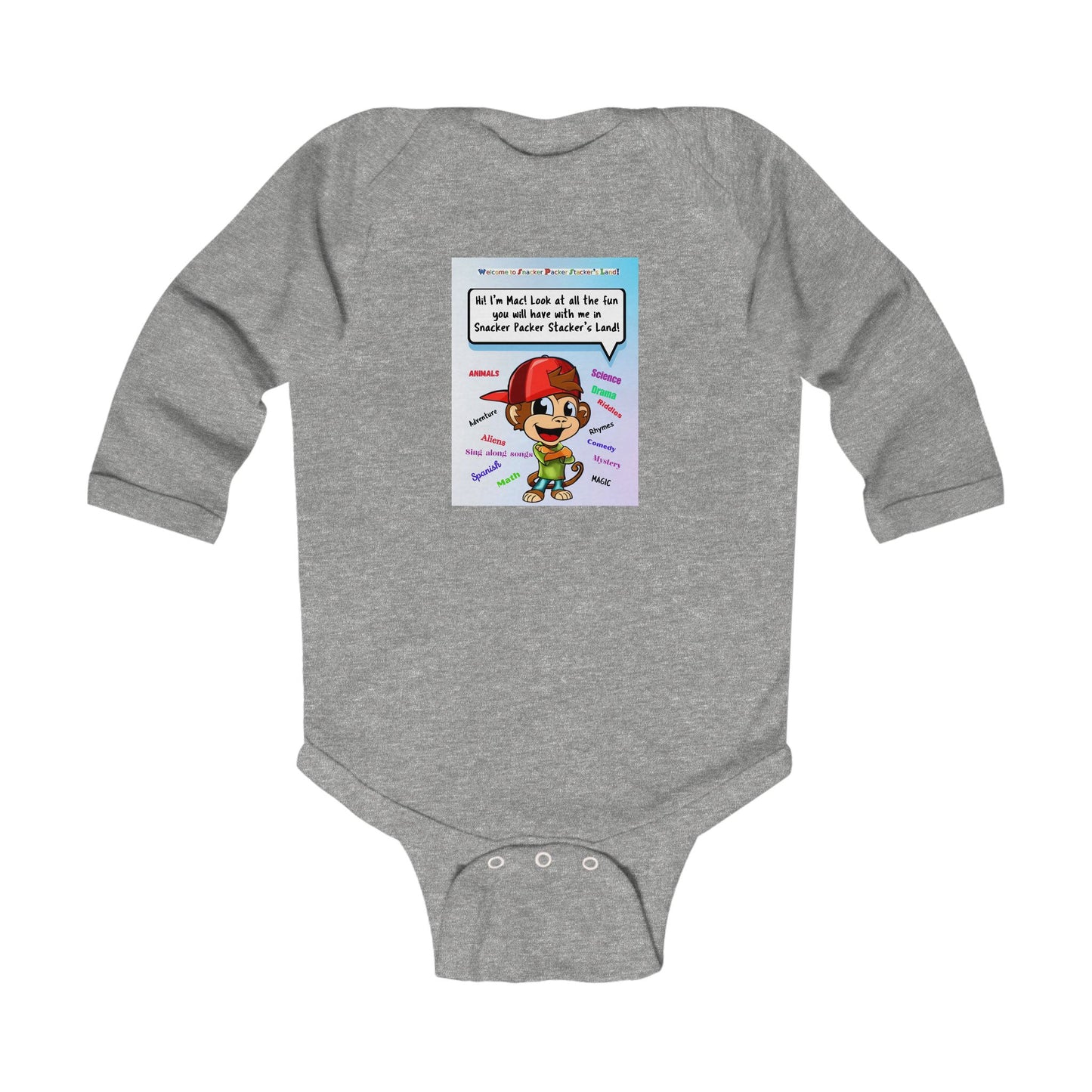 Cute Cartoon Themed Infant Long Sleeve Bodysuit