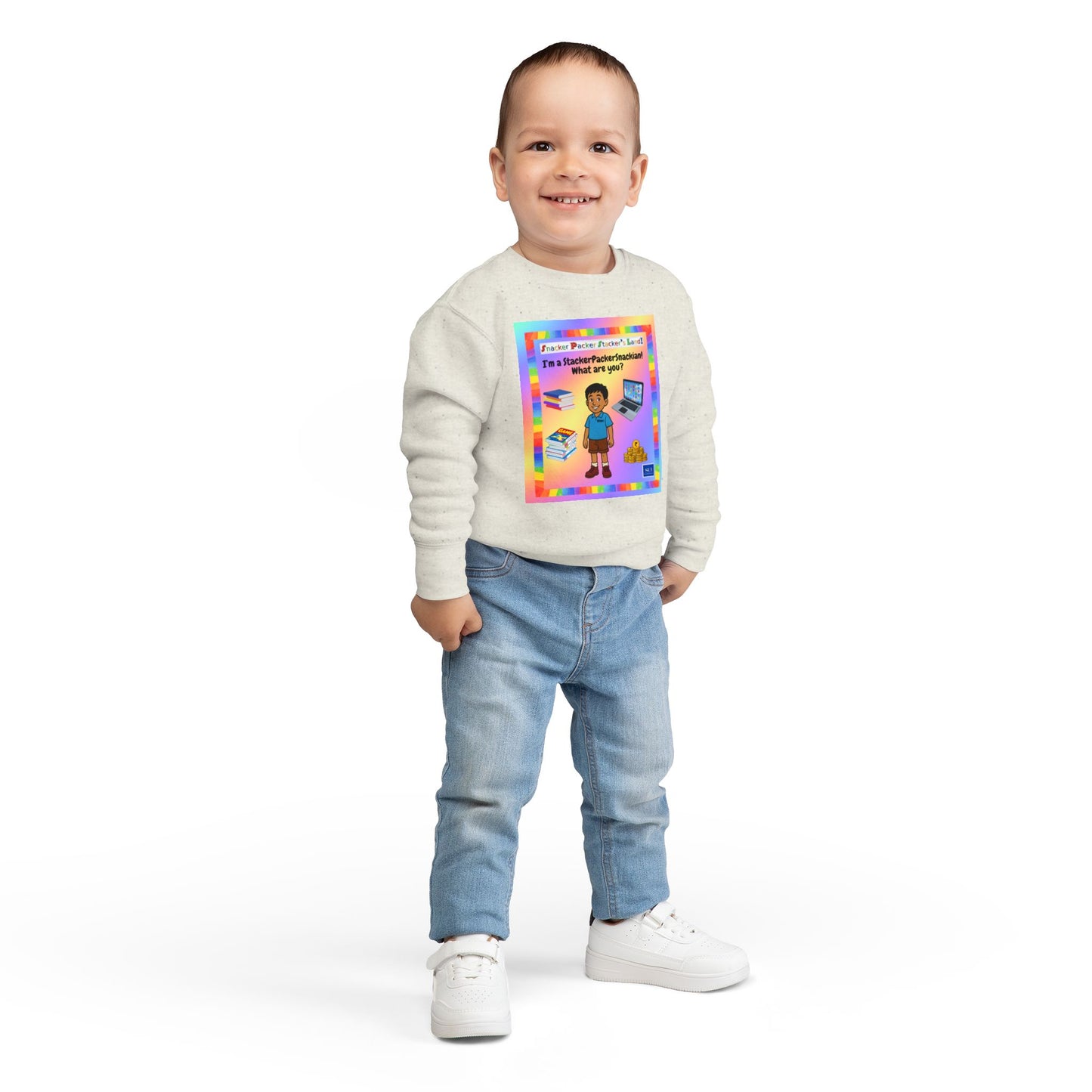 Toddler Sweatshirt - I'm a StackerPackerSnacker! Playful Kids Apparel