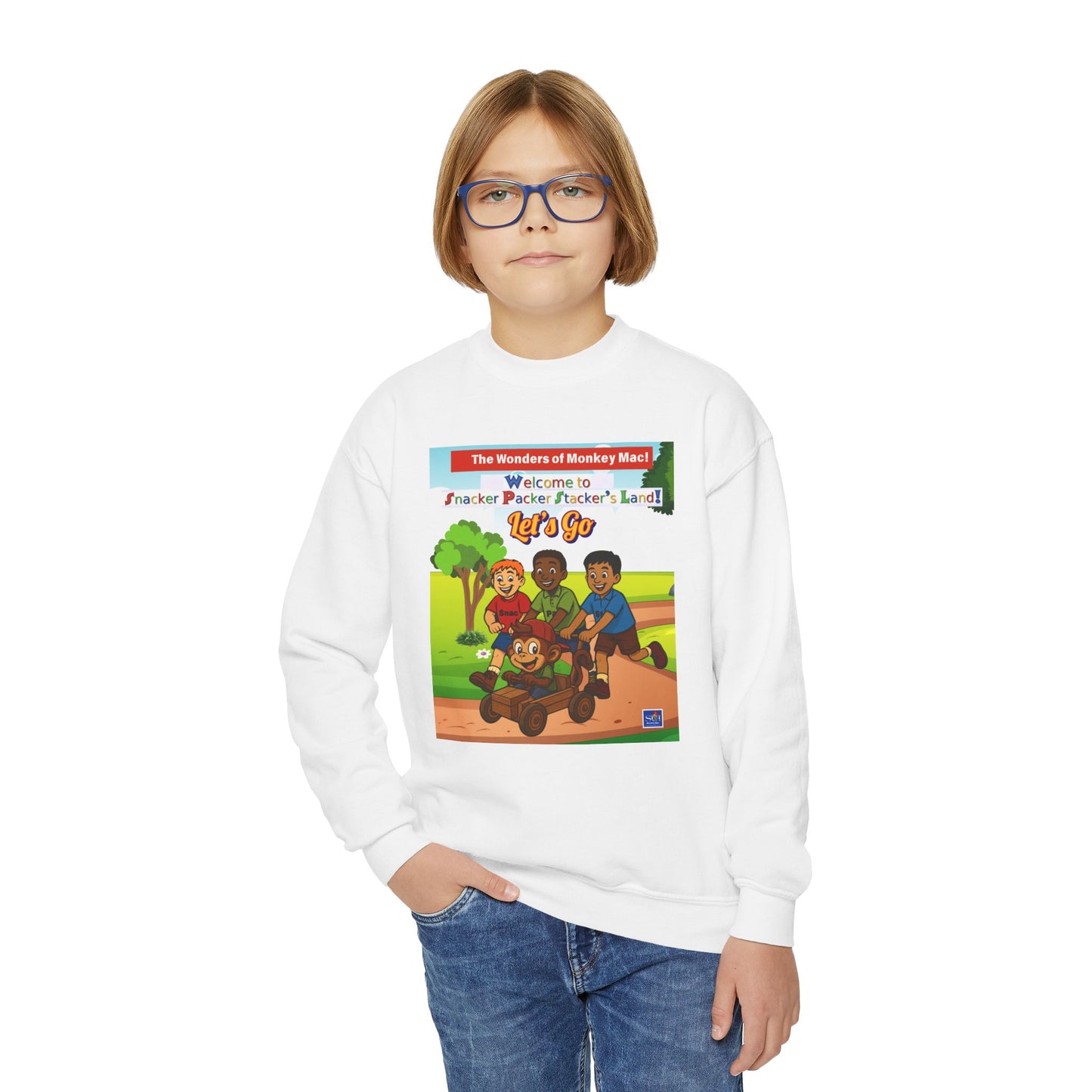 Kids' Cartoon Adventure Crewneck Sweatshirt