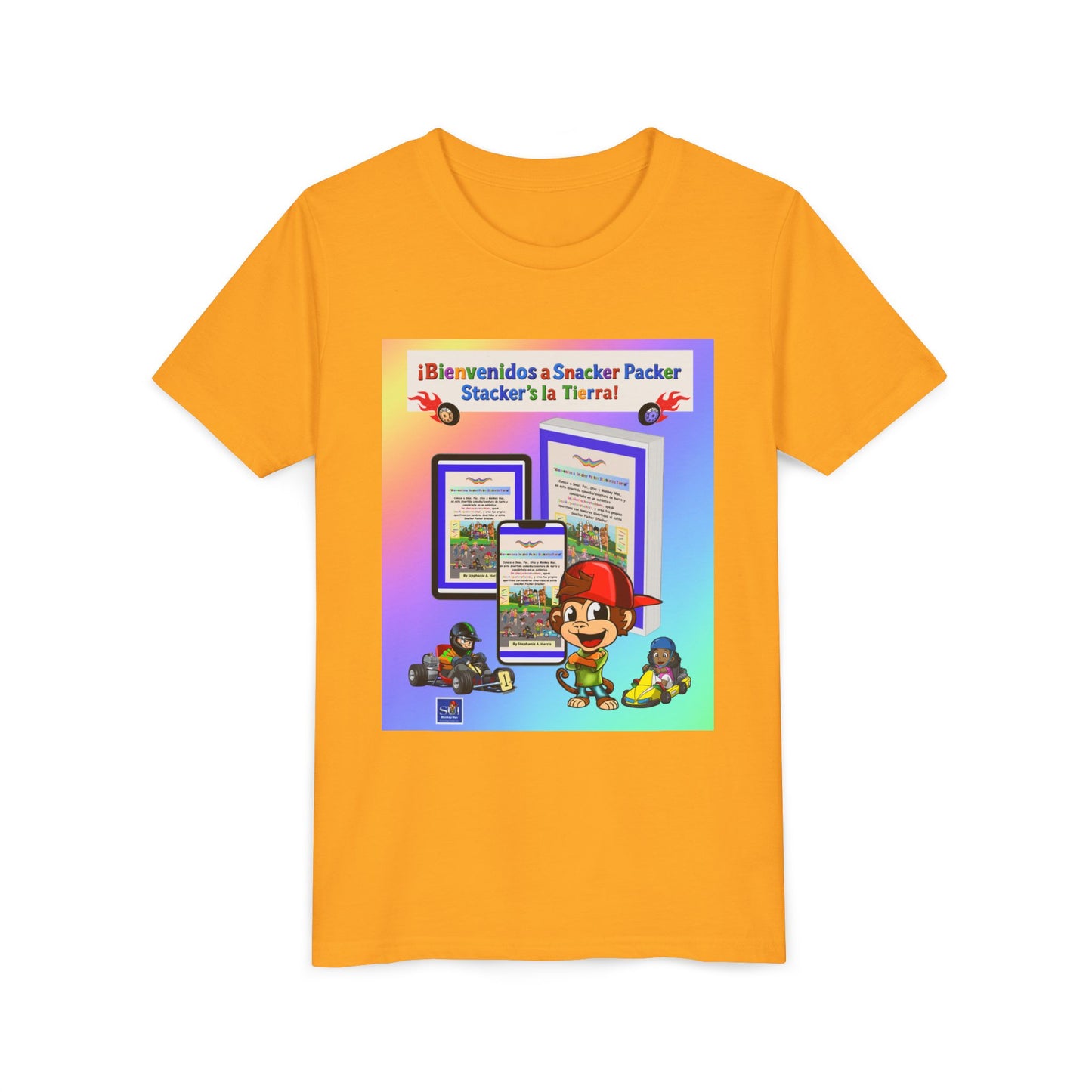Youth Tee - (Spanish) Bienvenidos a Stacker Pack: Colorful Kid Gamer Graphic Shirt