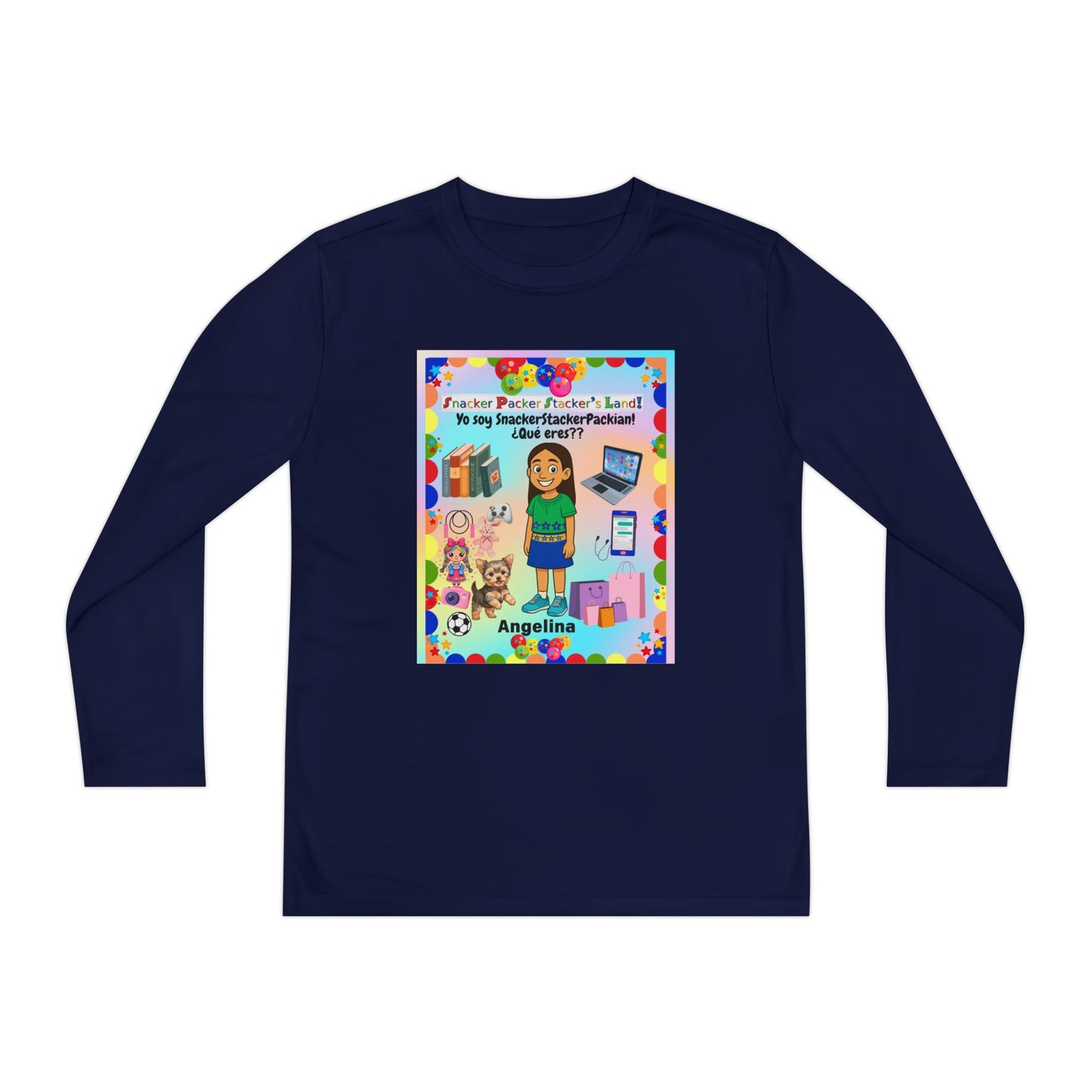 Youth Long Sleeve Tee — Personalized 'Angelina' Birthday/School Celebration Design