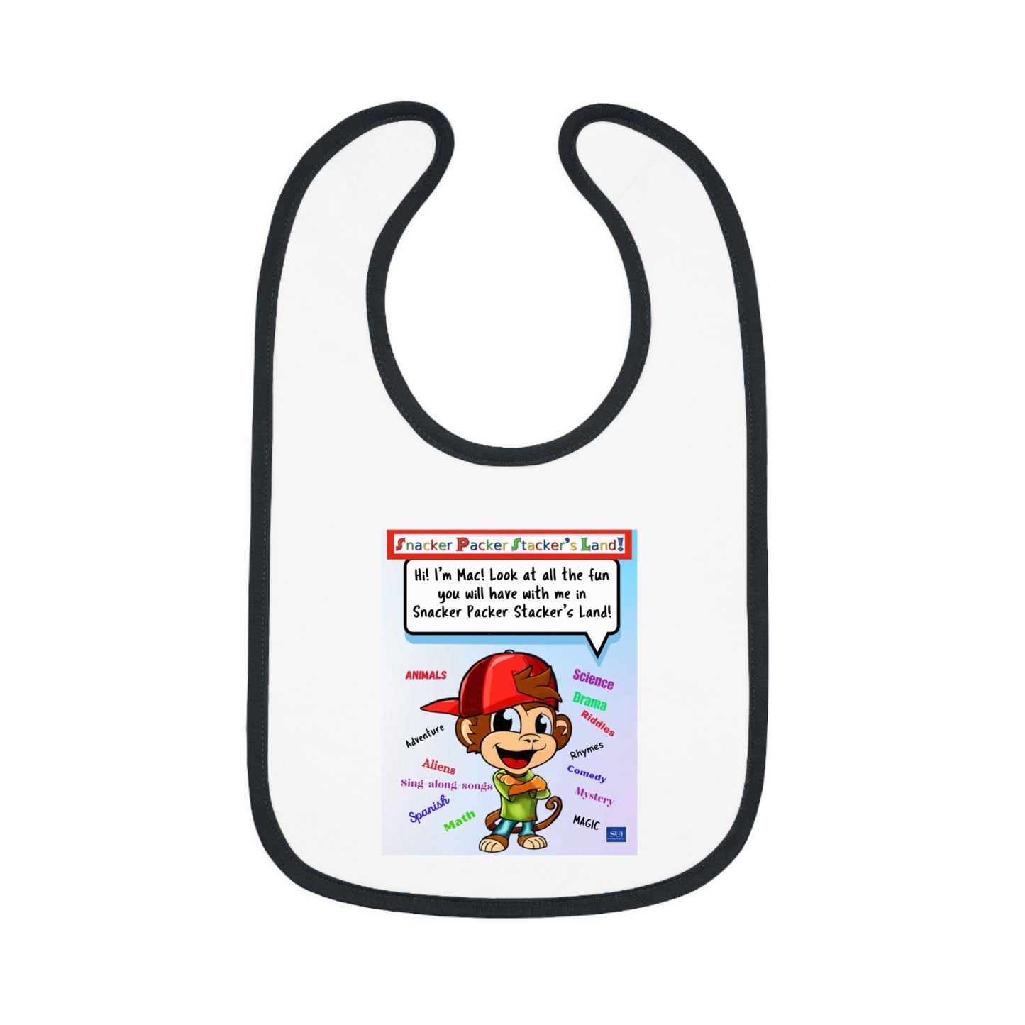 Playful Baby Jersey Bib with Fun Character Design