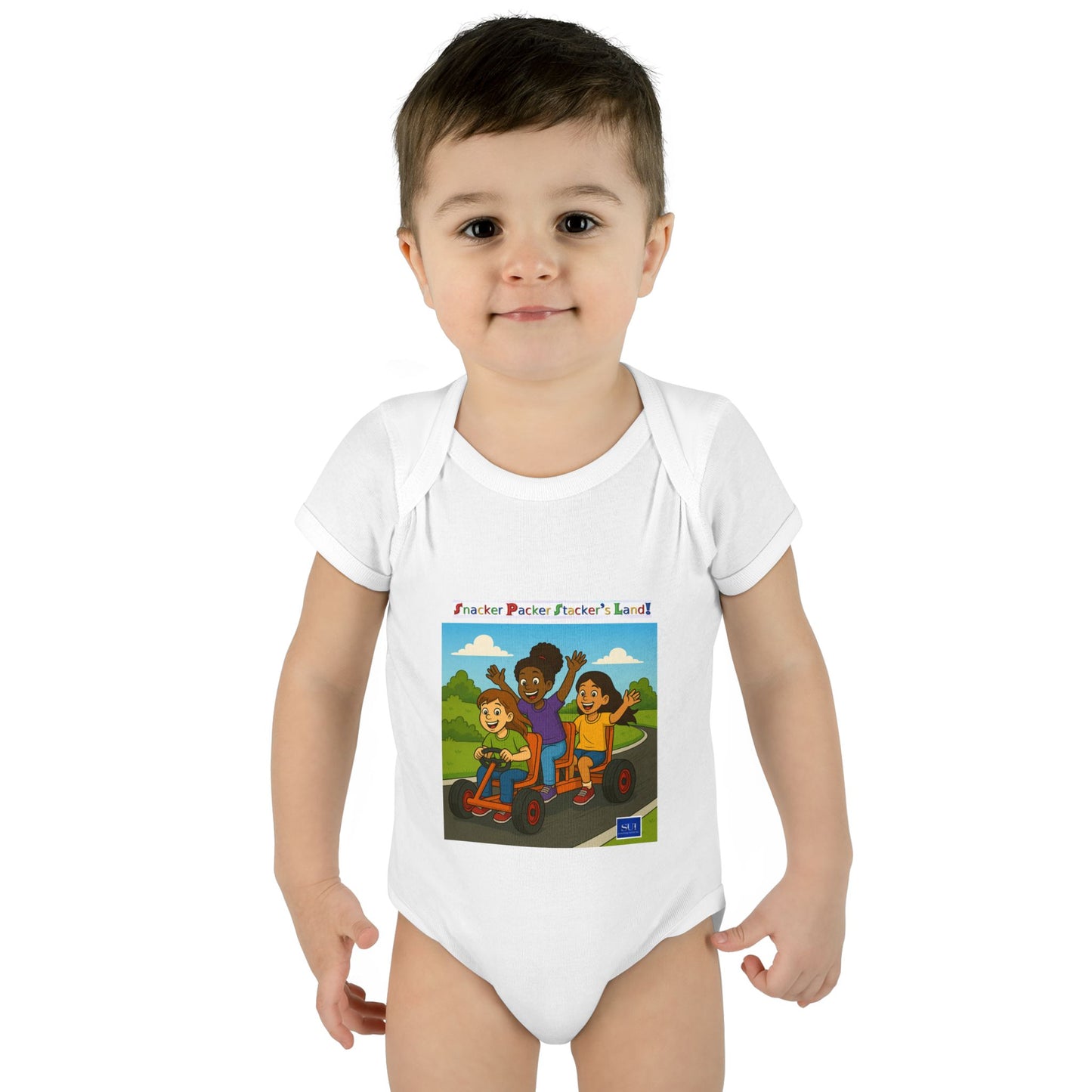 Playful Infant Bodysuit with Fun Cartoon Design