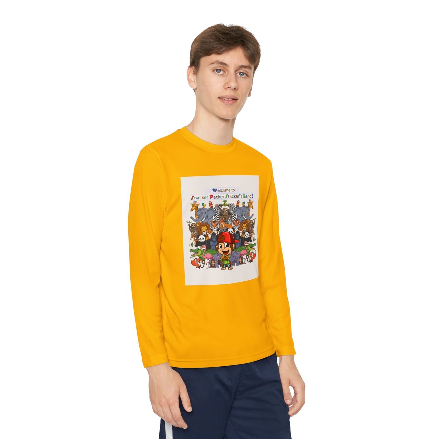 Youth Long Sleeve Competitor Tee with Fun Animal Design