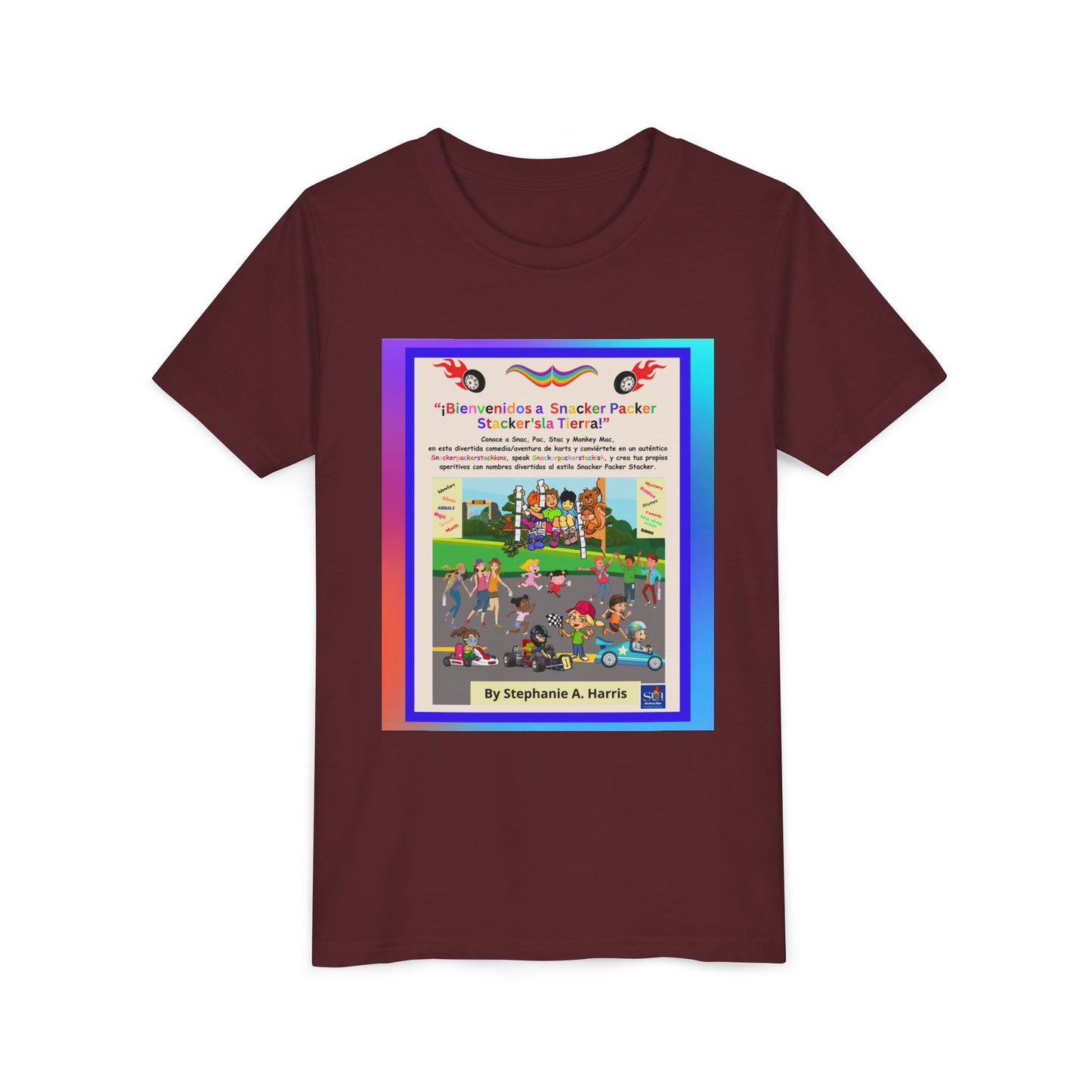 Youth Tee — (Spanish) ¡Diviértete escuchando el e-book de Monkey Mac!