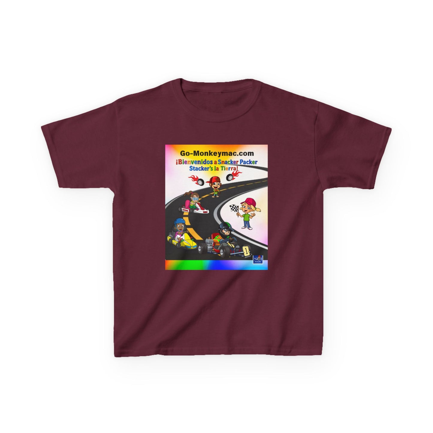 Kids T-Shirt - (Spanish) Road Rally Graphic Tee — Colorful Cartoon Racers