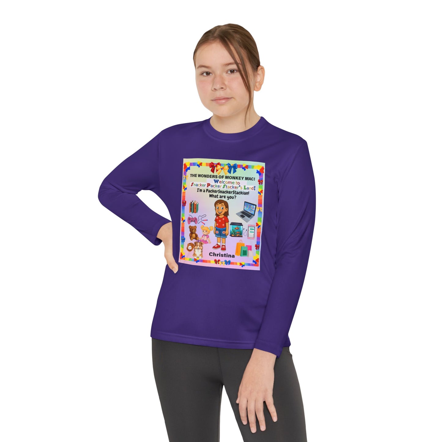 Youth Long Sleeve Tee — "I'm a Pantherchaser" Colorful Kids Reading & School Shirt