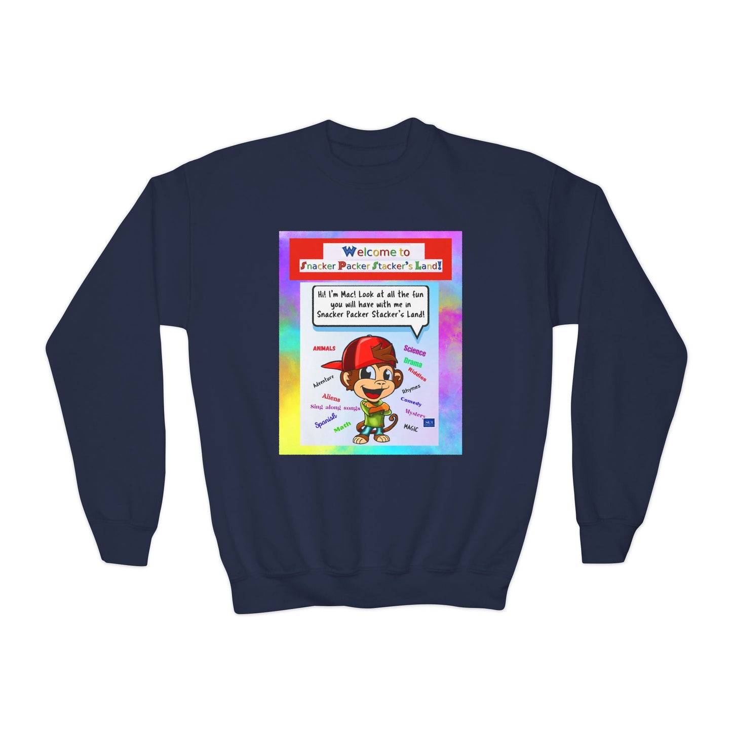 Youth Crewneck Sweatshirt with Fun Character Design