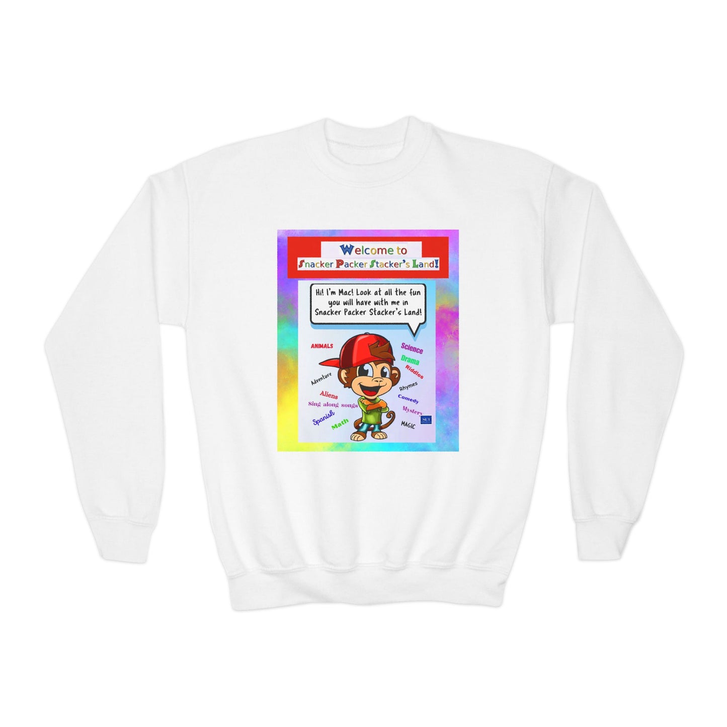 Youth Crewneck Sweatshirt with Fun Character Design