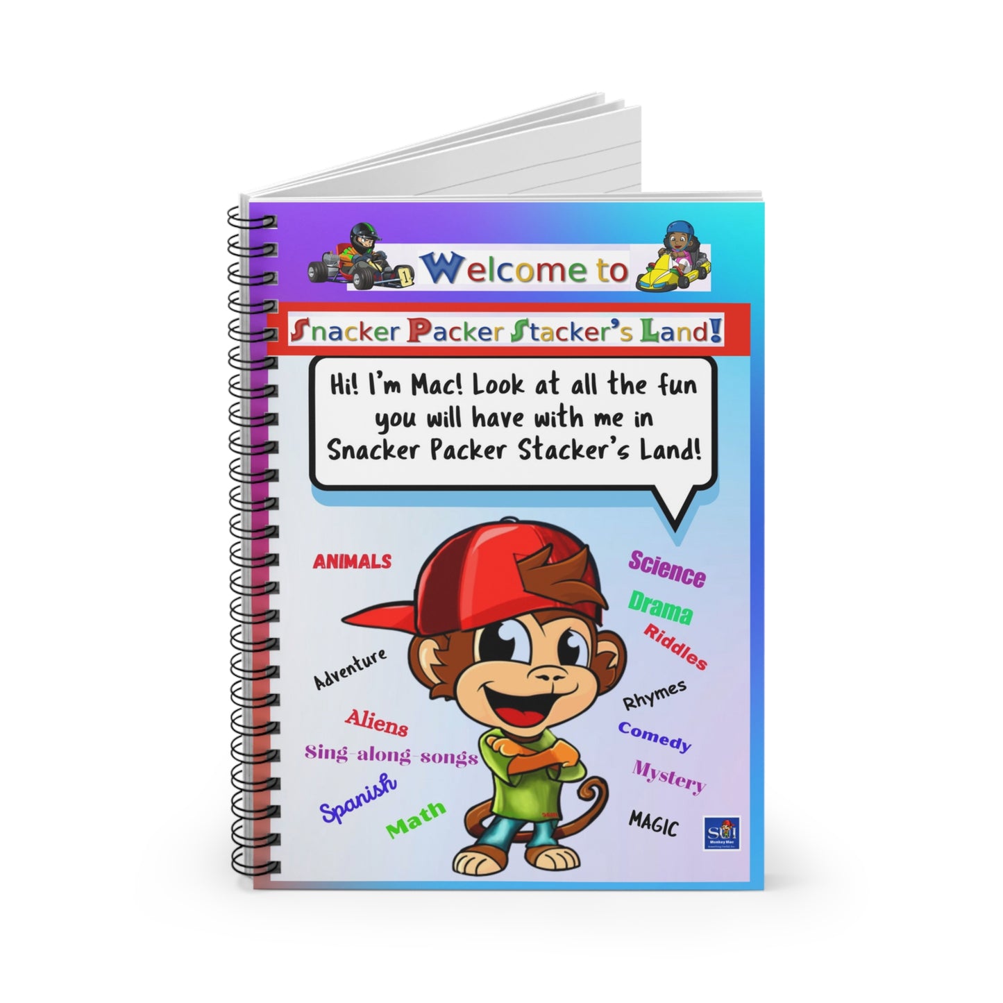 Kids' Spiral Notebook — "Welcome to Snacker Packer Stacker's Land" Ruled Journal