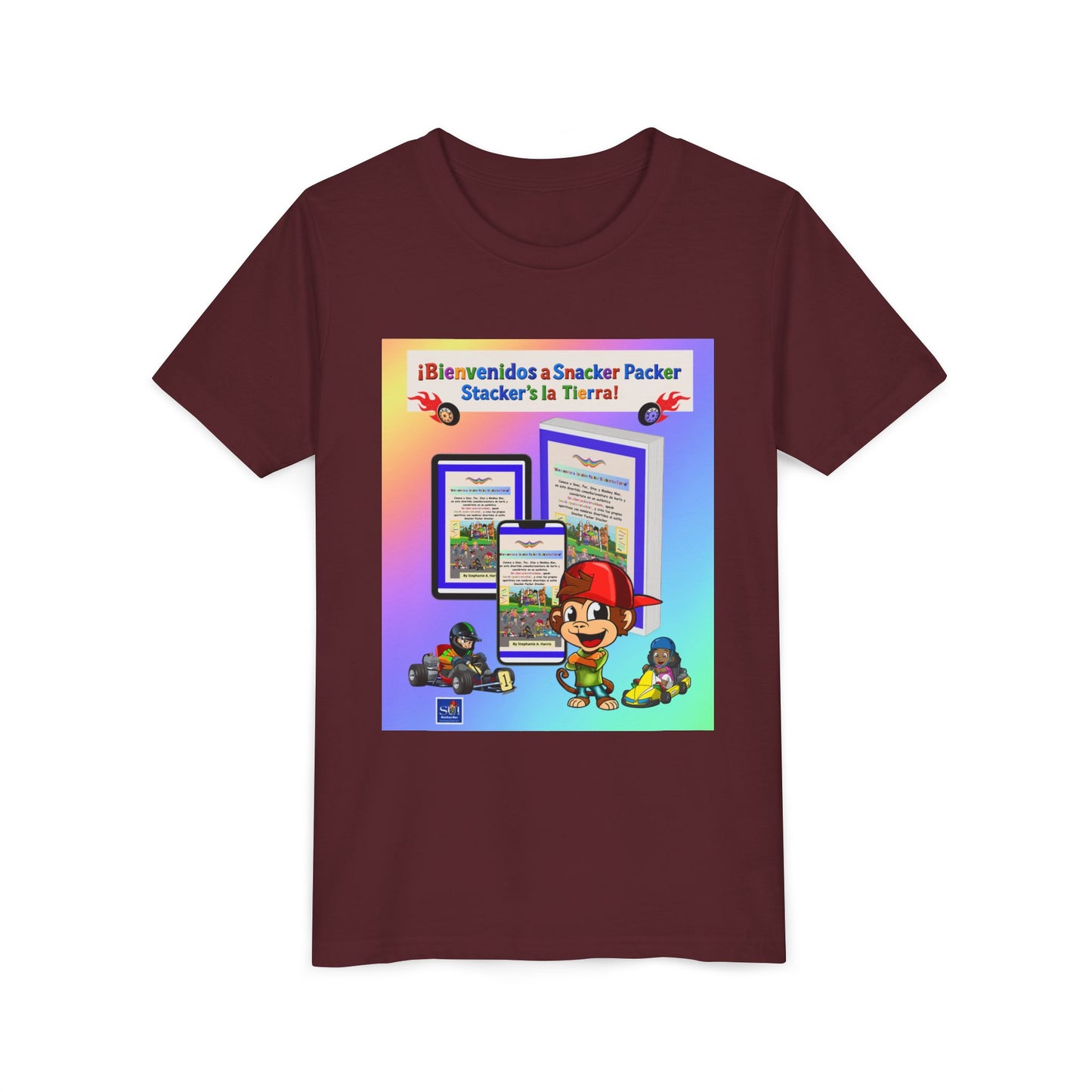 Youth Tee - (Spanish) Bienvenidos a Stacker Pack: Colorful Kid Gamer Graphic Shirt