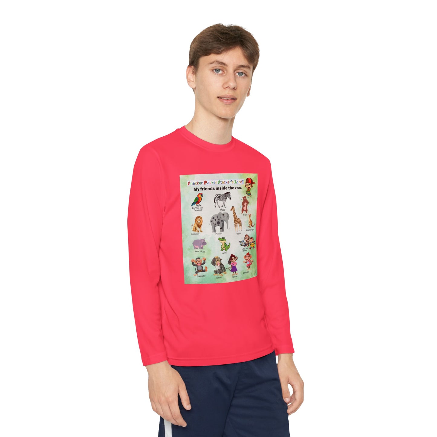 Youth Long Sleeve Competitor Tee - Animal Friends Adventure Design