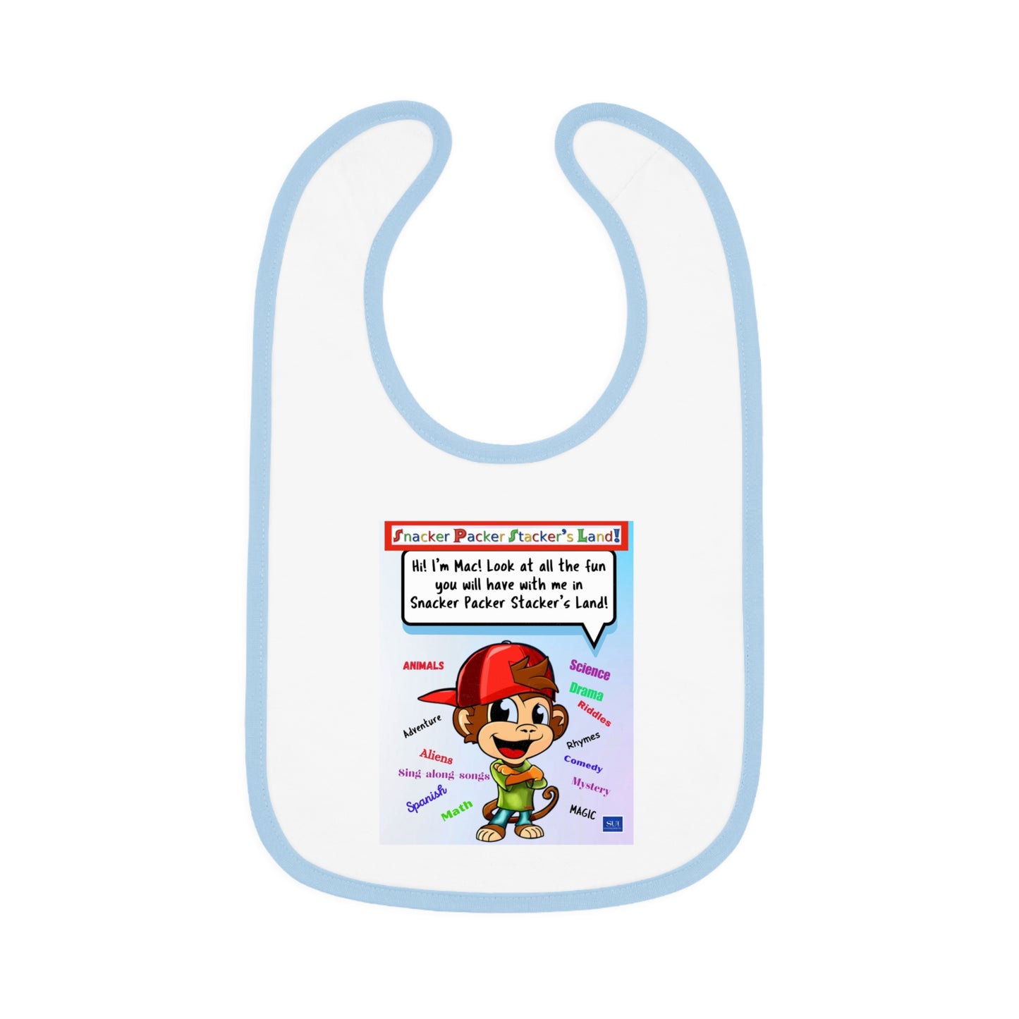 Playful Baby Jersey Bib with Fun Character Design