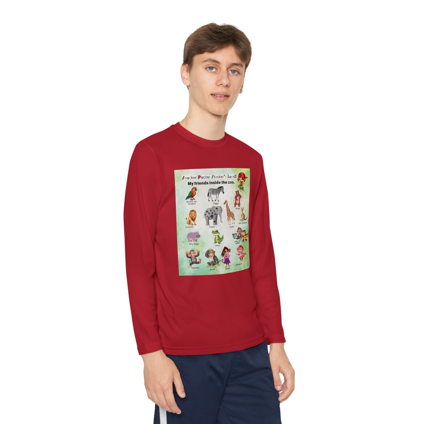 Youth Long Sleeve Competitor Tee - Animal Friends Adventure Design