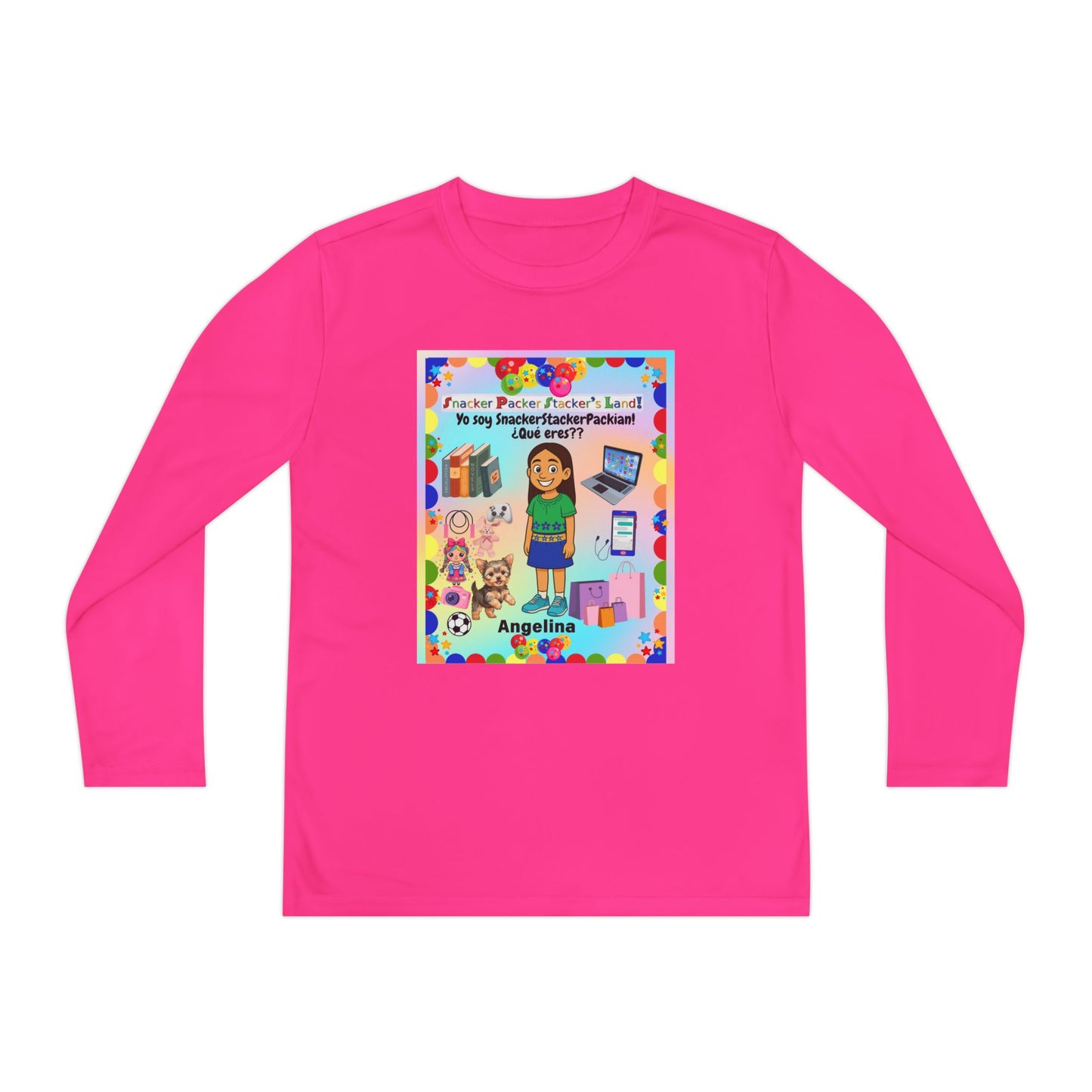 Youth Long Sleeve Tee — Personalized 'Angelina' Birthday/School Celebration Design