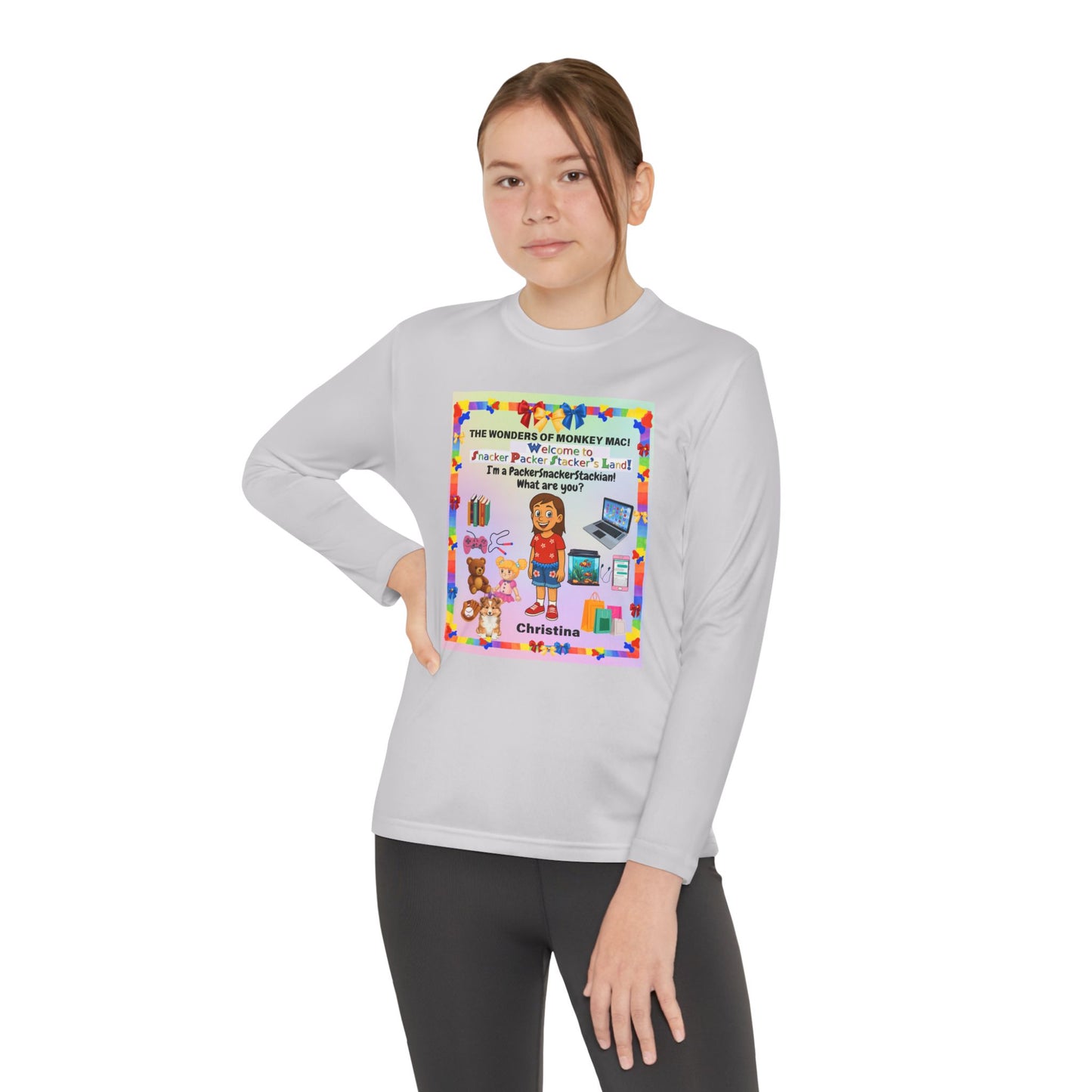 Youth Long Sleeve Tee — "I'm a Pantherchaser" Colorful Kids Reading & School Shirt