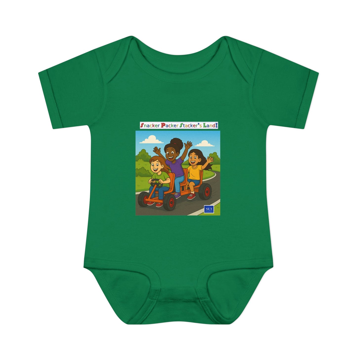 Playful Infant Bodysuit with Fun Cartoon Design