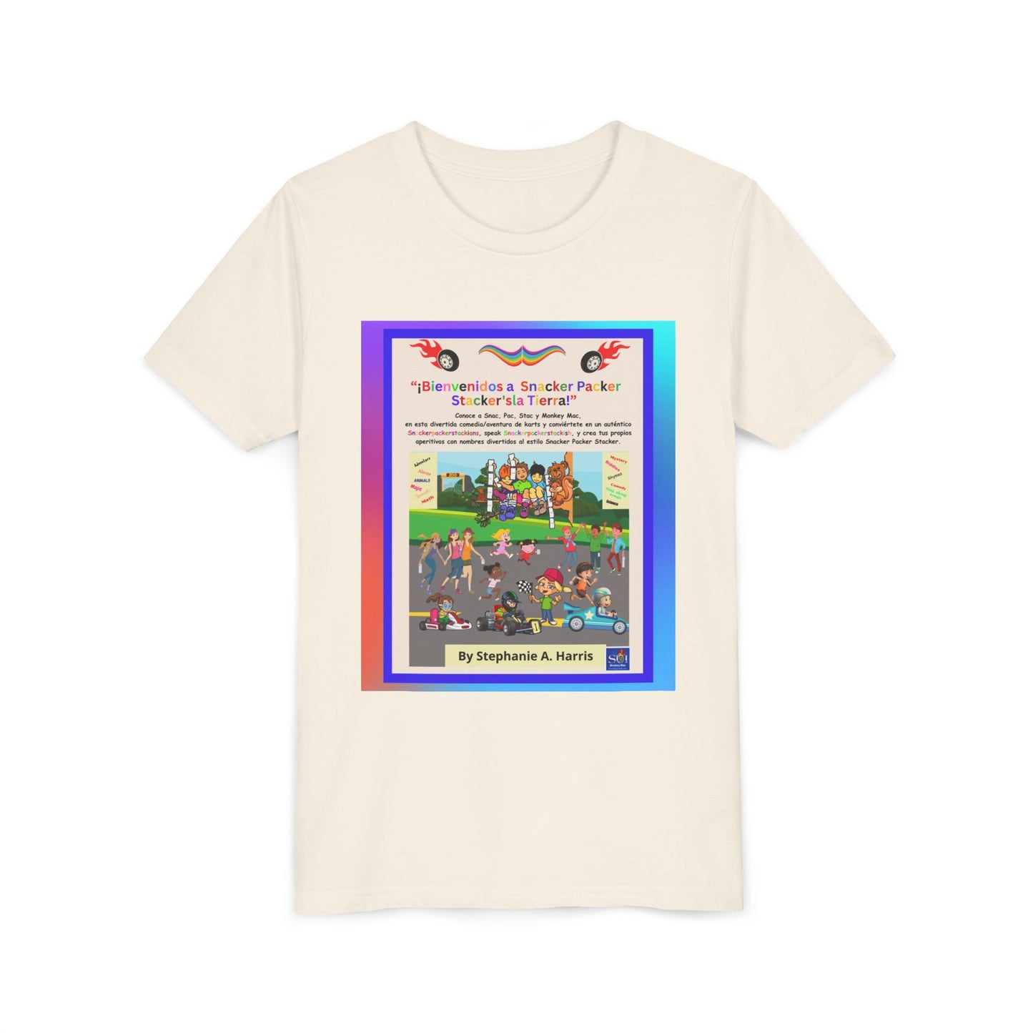 Youth Tee — (Spanish) ¡Diviértete escuchando el e-book de Monkey Mac!