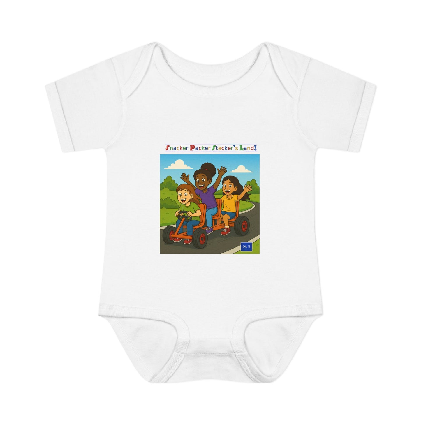 Playful Infant Bodysuit with Fun Cartoon Design