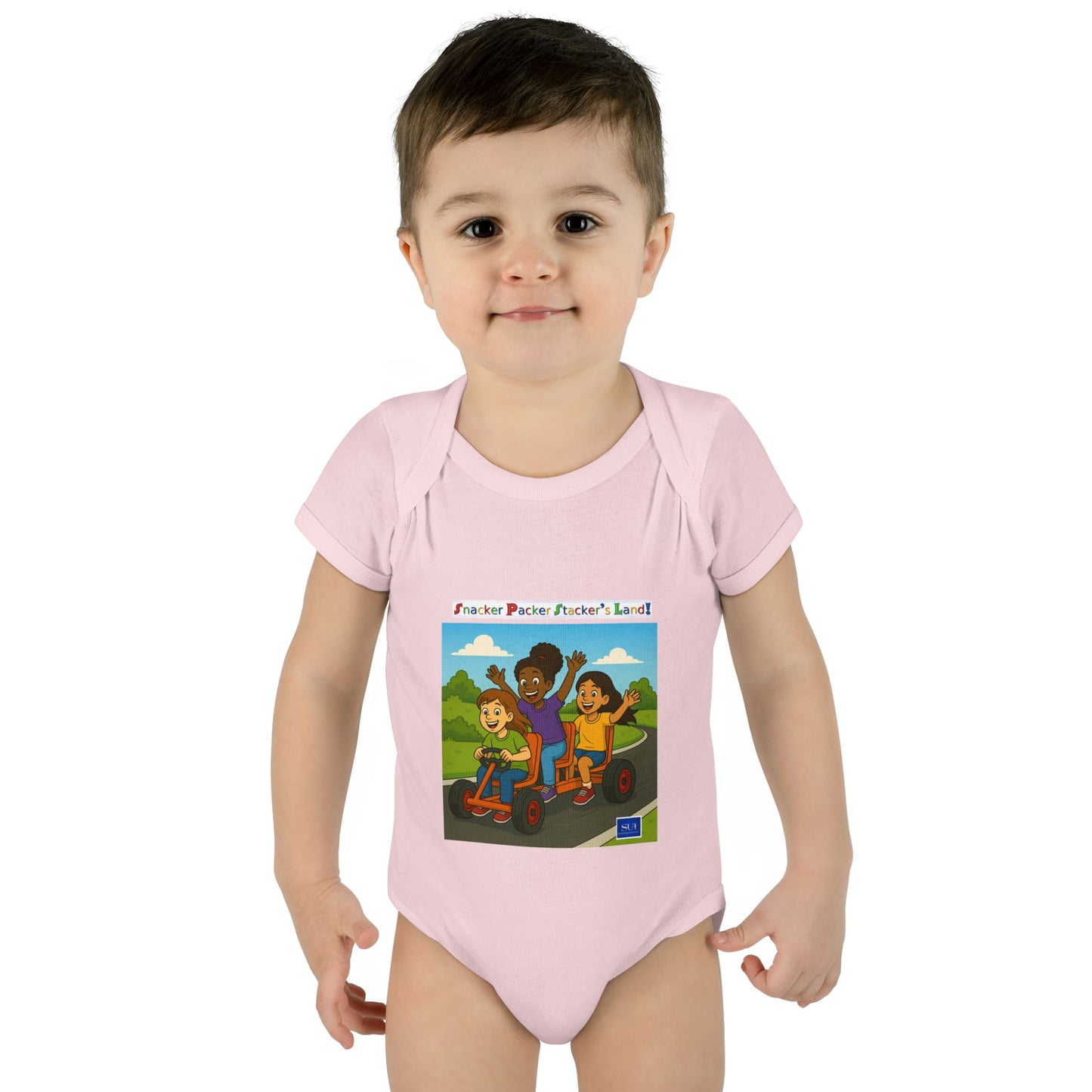 Playful Infant Bodysuit with Fun Cartoon Design
