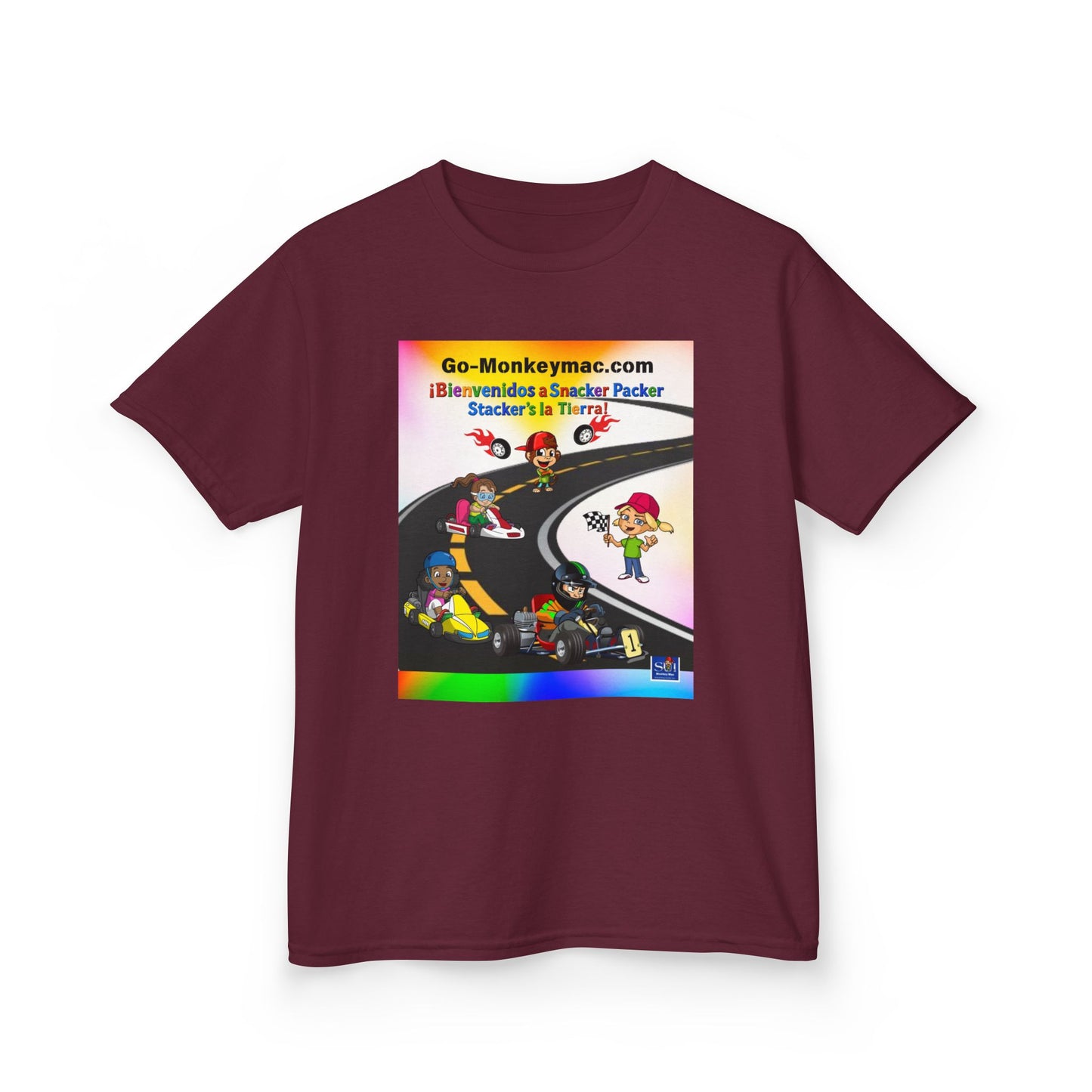 Kids T-Shirt - (Spanish) Road Rally Graphic Tee — Colorful Cartoon Racers