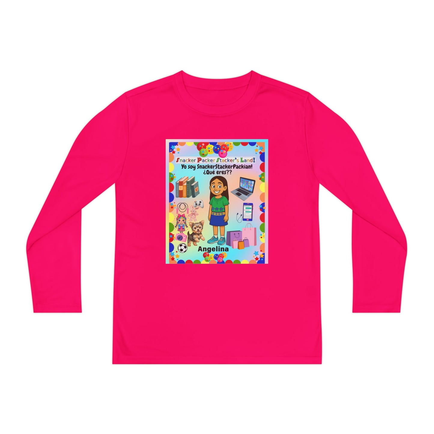 Youth Long Sleeve Tee — Personalized 'Angelina' Birthday/School Celebration Design