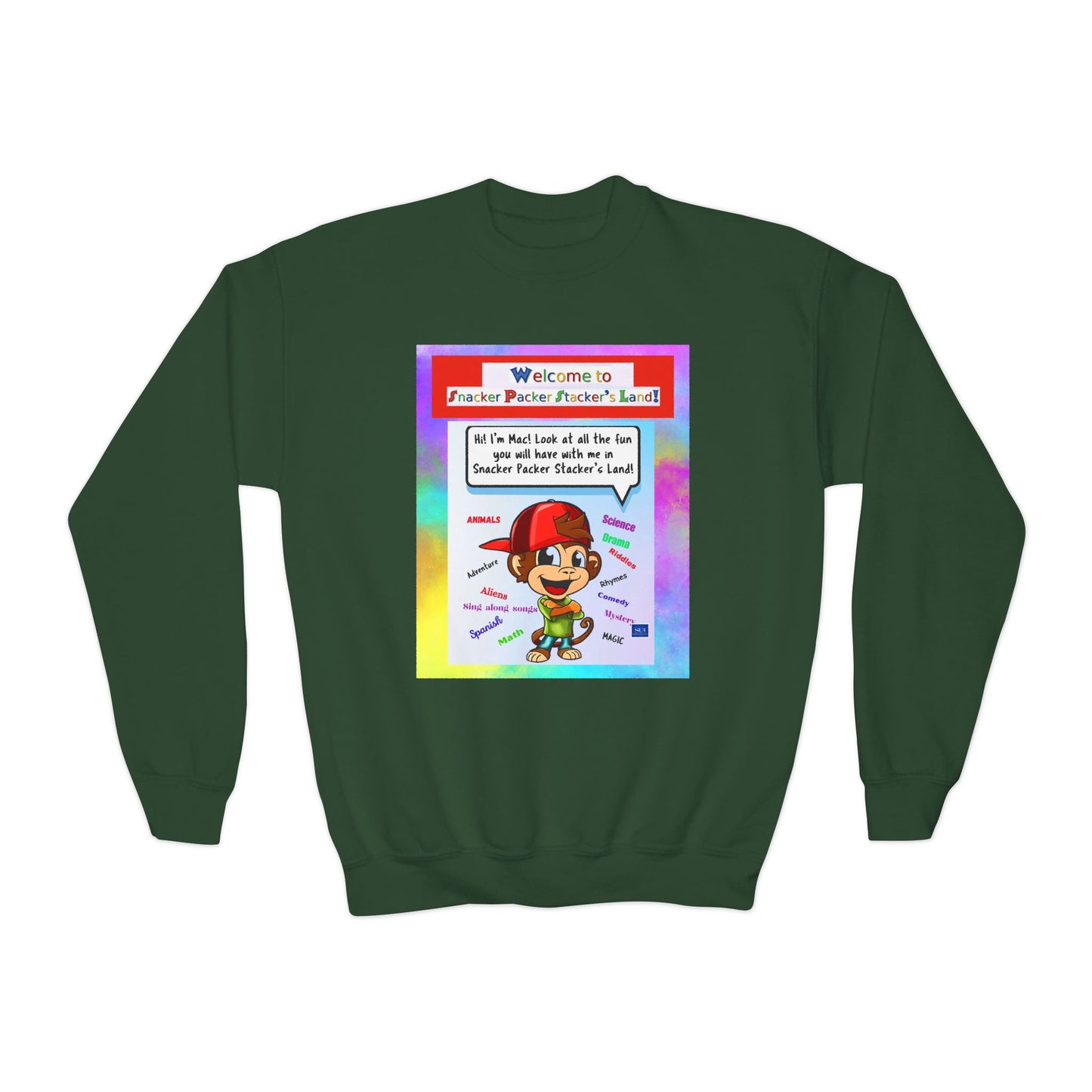 Youth Crewneck Sweatshirt with Fun Character Design