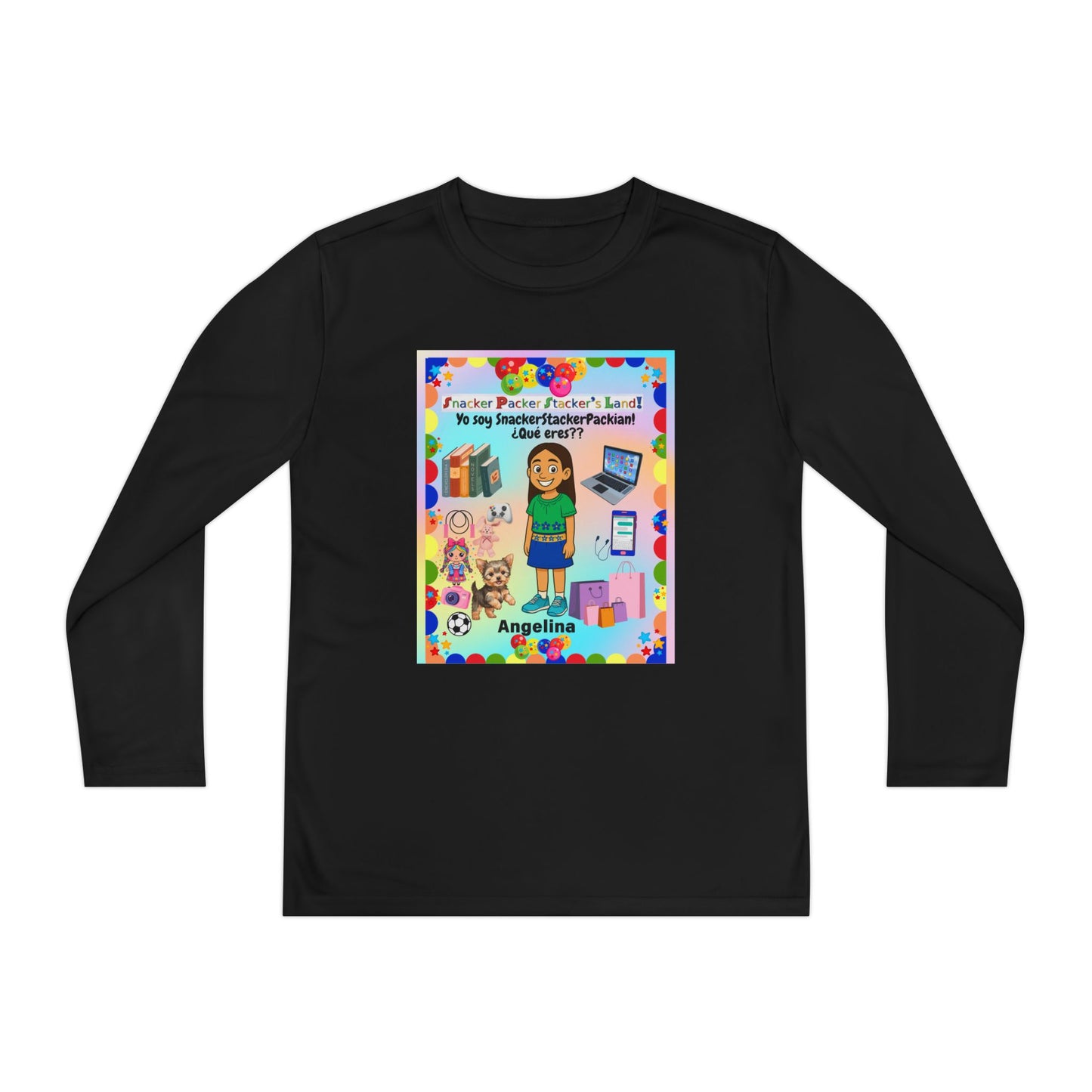Youth Long Sleeve Tee — Personalized 'Angelina' Birthday/School Celebration Design