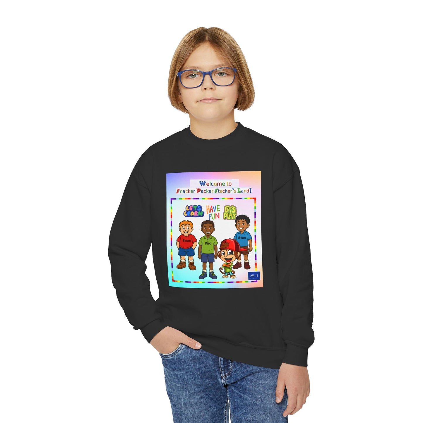 Youth Crewneck Sweatshirt - Welcome to Fun Land Design