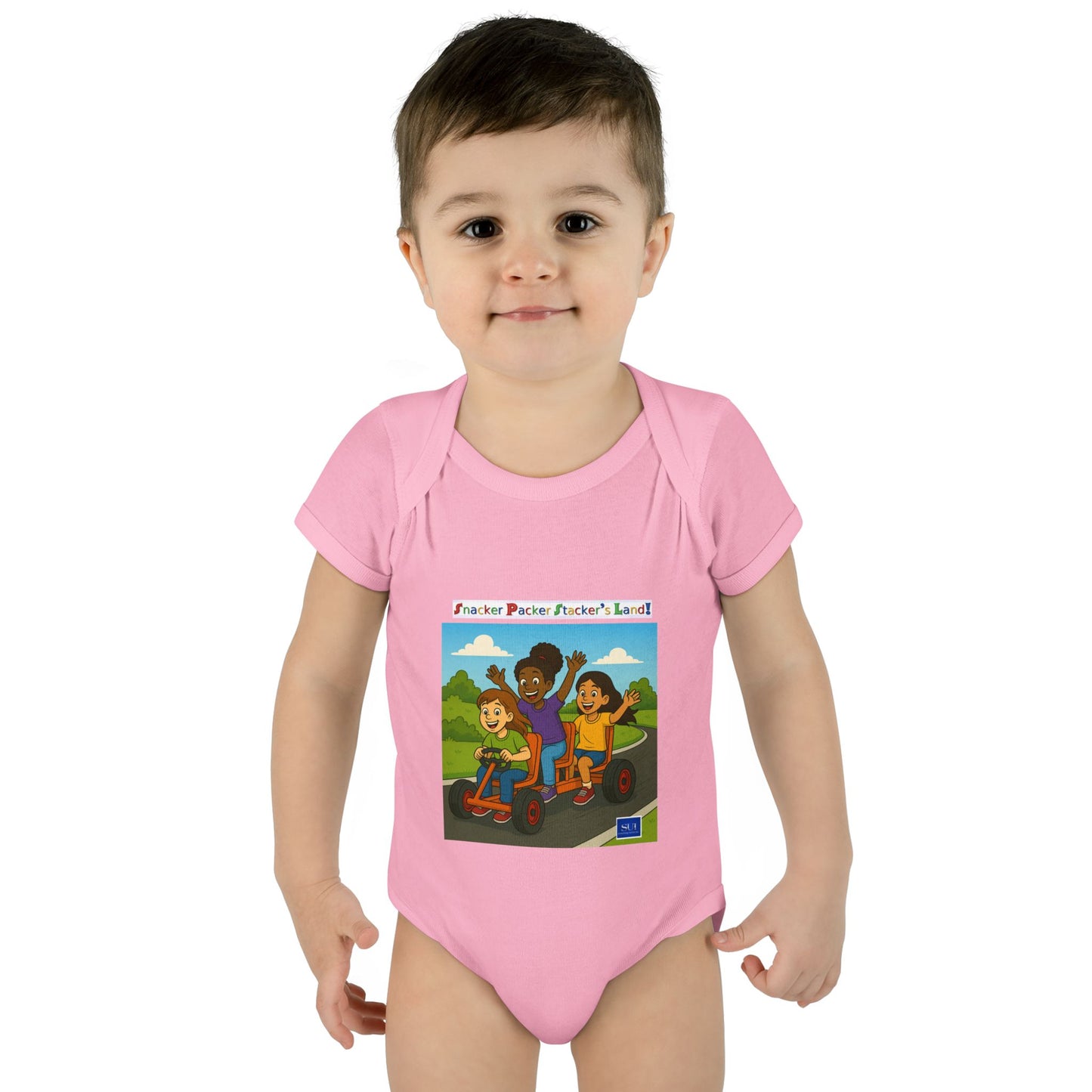 Playful Infant Bodysuit with Fun Cartoon Design