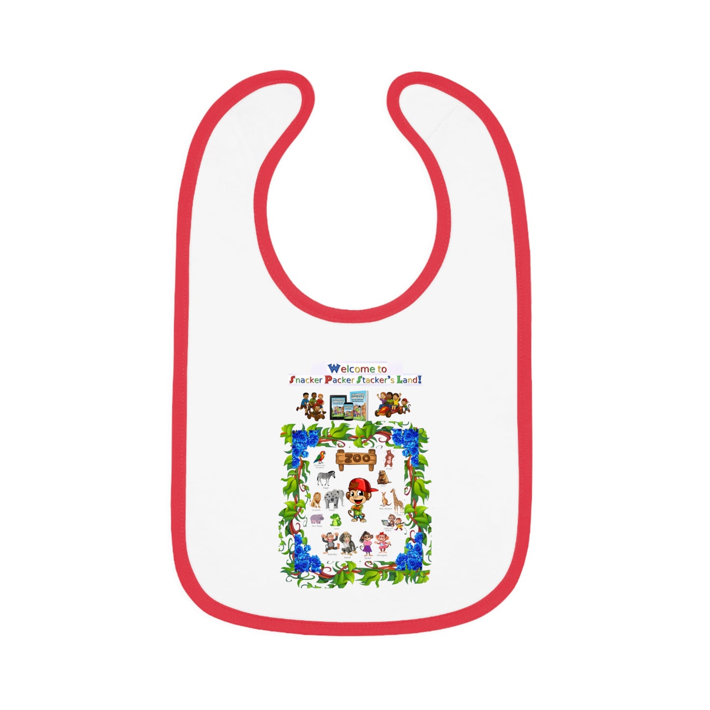 Welcome to Animal Planet Baby Bib - Cute Contrast Trim Bib for Mealtime Fun