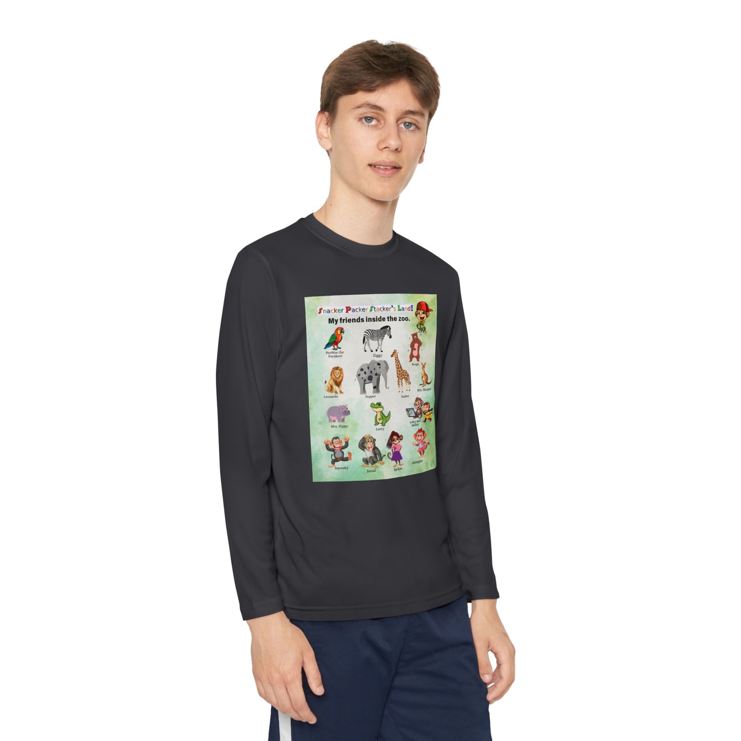 Youth Long Sleeve Competitor Tee - Animal Friends Adventure Design
