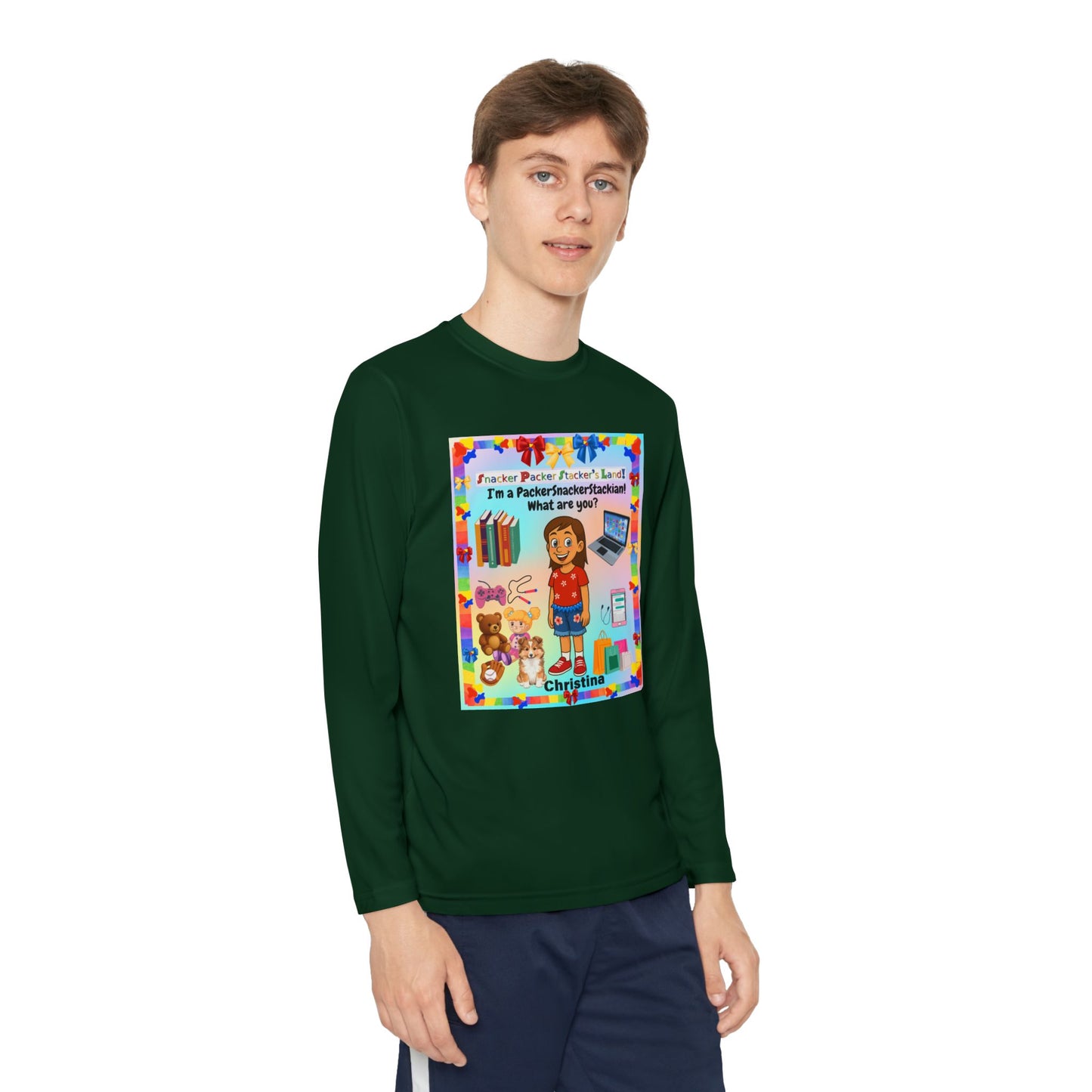 Youth Long Sleeve Tee — I’m a" PackerSnackerStackian!"  What are you?