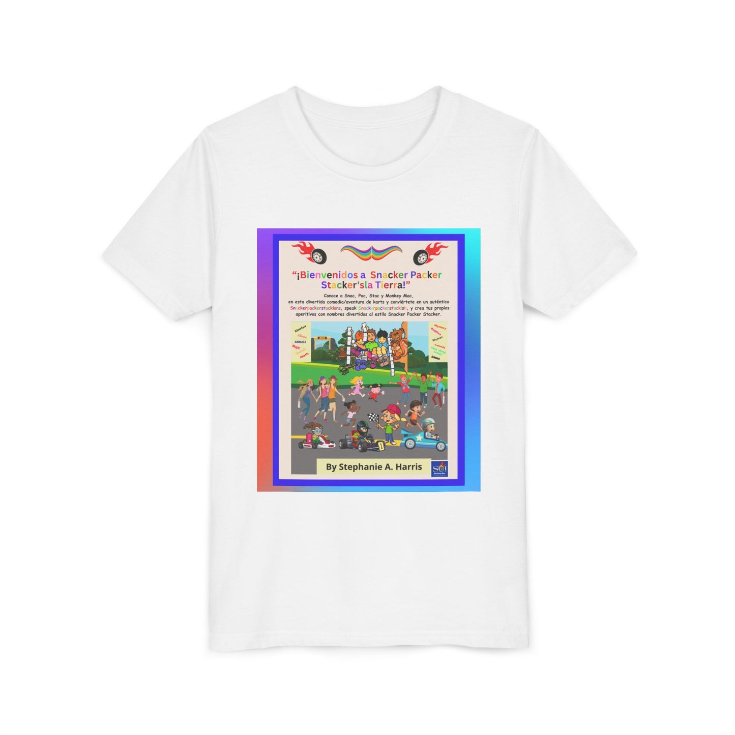 Youth Tee — (Spanish) ¡Diviértete escuchando el e-book de Monkey Mac!