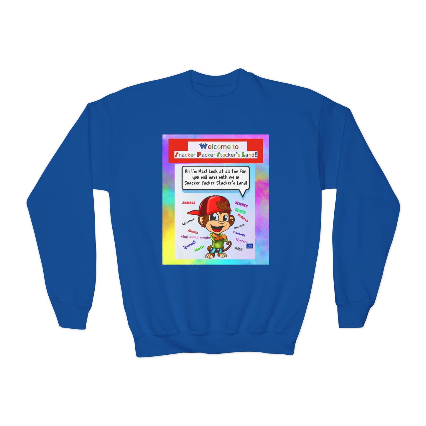 Youth Crewneck Sweatshirt with Fun Character Design