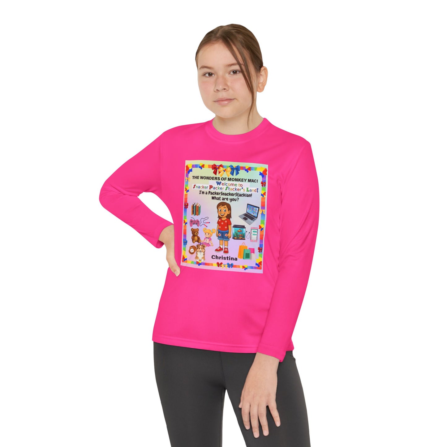 Youth Long Sleeve Tee — "I'm a Pantherchaser" Colorful Kids Reading & School Shirt