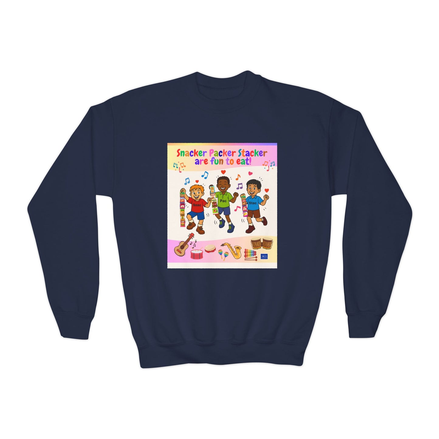 Youth Soccer Fun Crewneck Sweatshirt - Colorful Playful Design