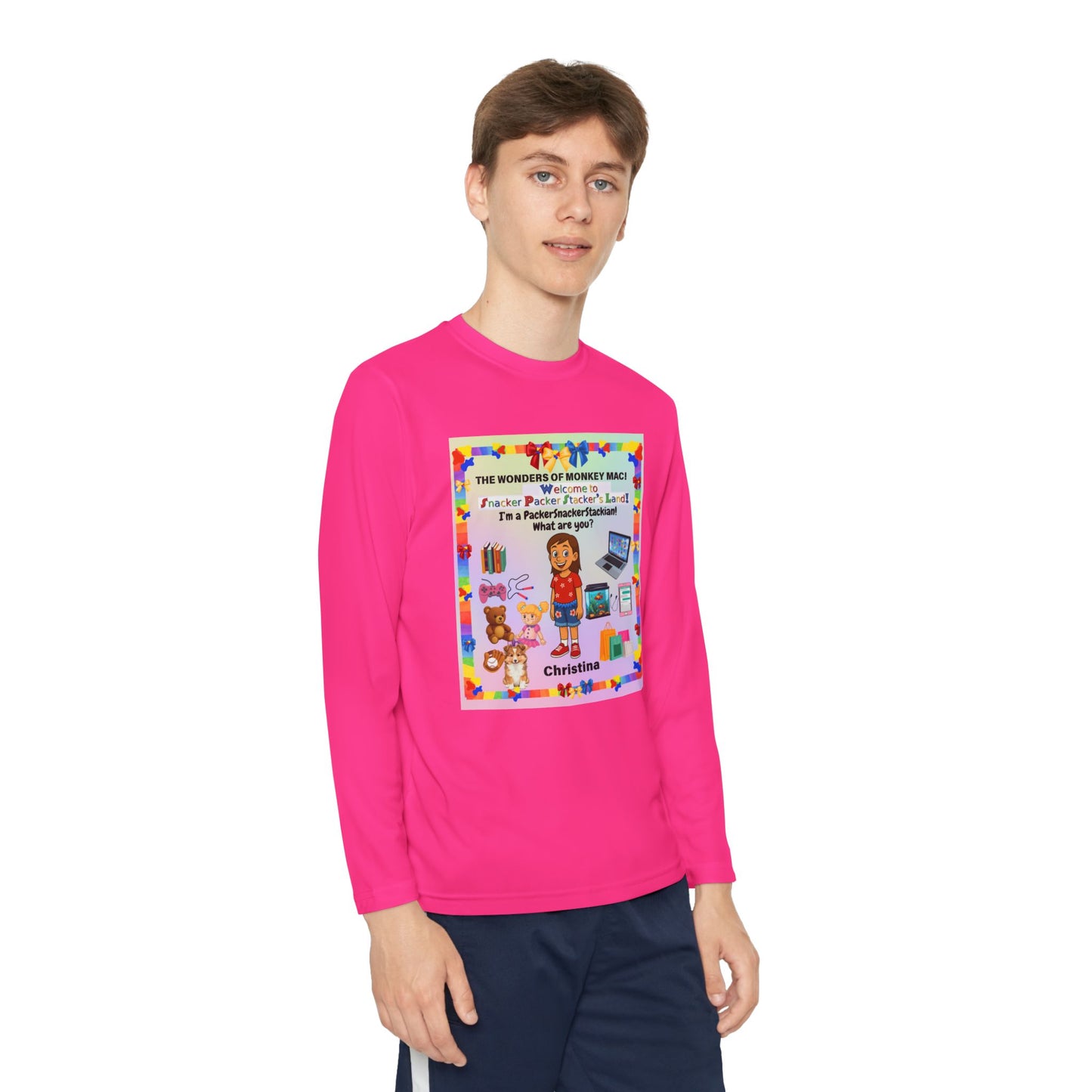 Youth Long Sleeve Tee — "I'm a Pantherchaser" Colorful Kids Reading & School Shirt