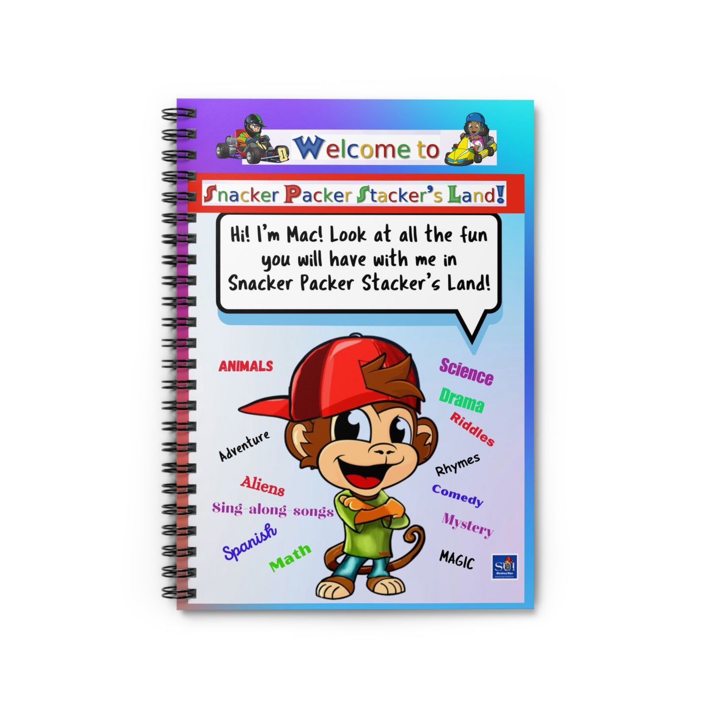 Kids' Spiral Notebook — "Welcome to Snacker Packer Stacker's Land" Ruled Journal