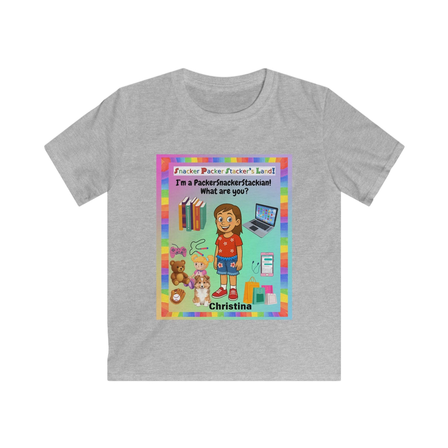 Kids Fun Graphic Tee - 'Snacker/Packer/Stacker' Design
