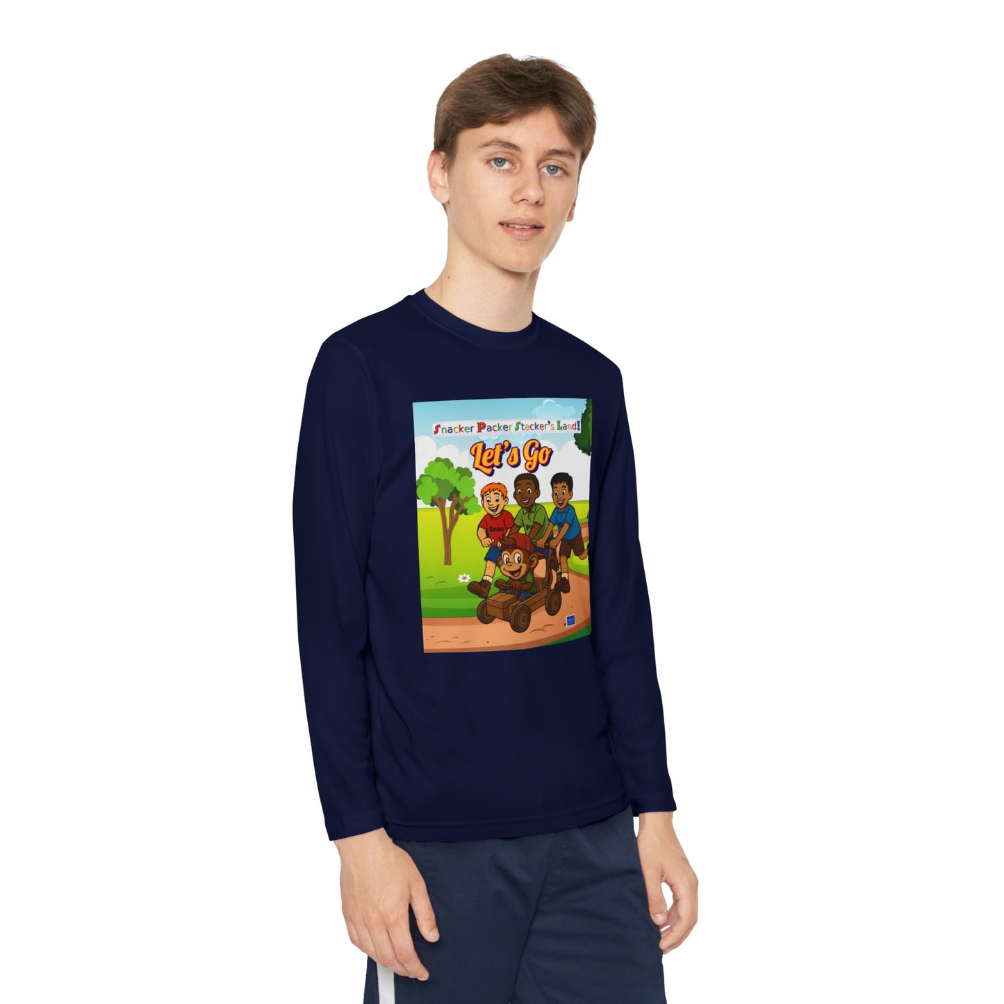 Youth Long Sleeve Graphic Tee - Let's Go Adventure Shirt