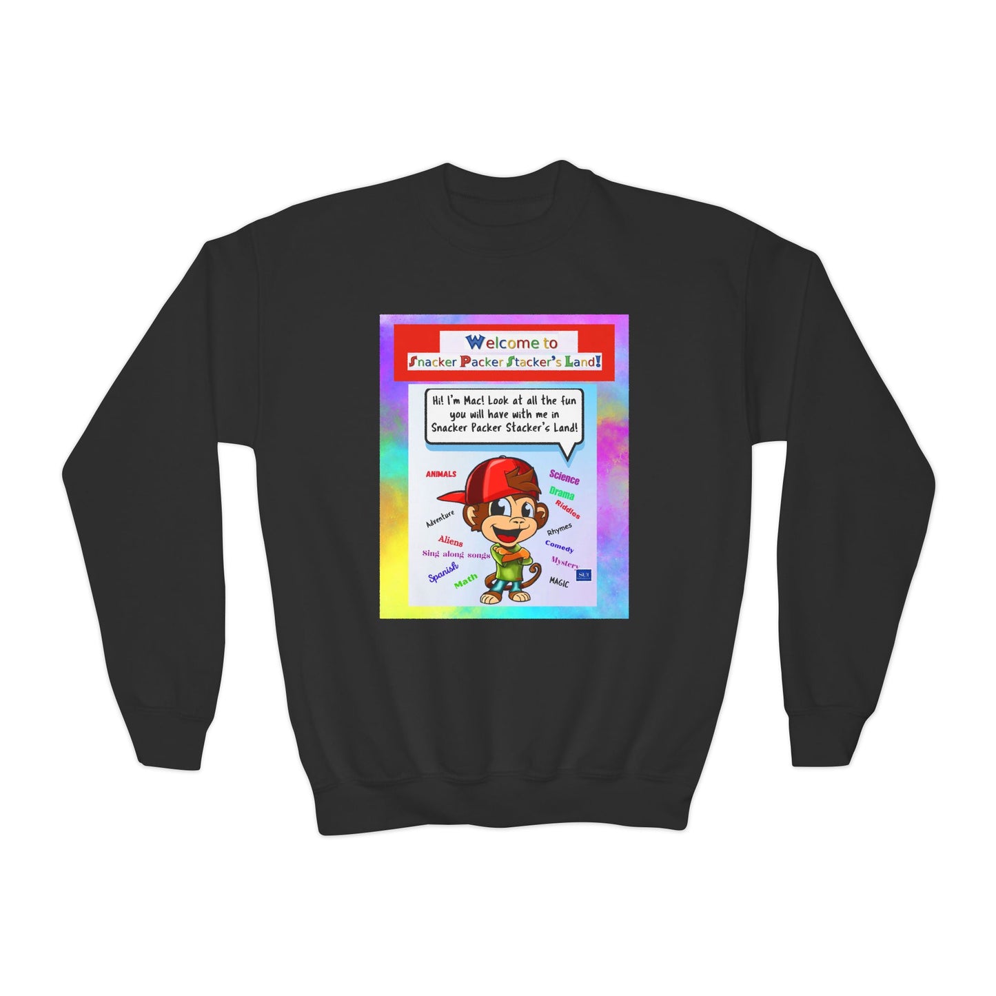 Youth Crewneck Sweatshirt with Fun Character Design