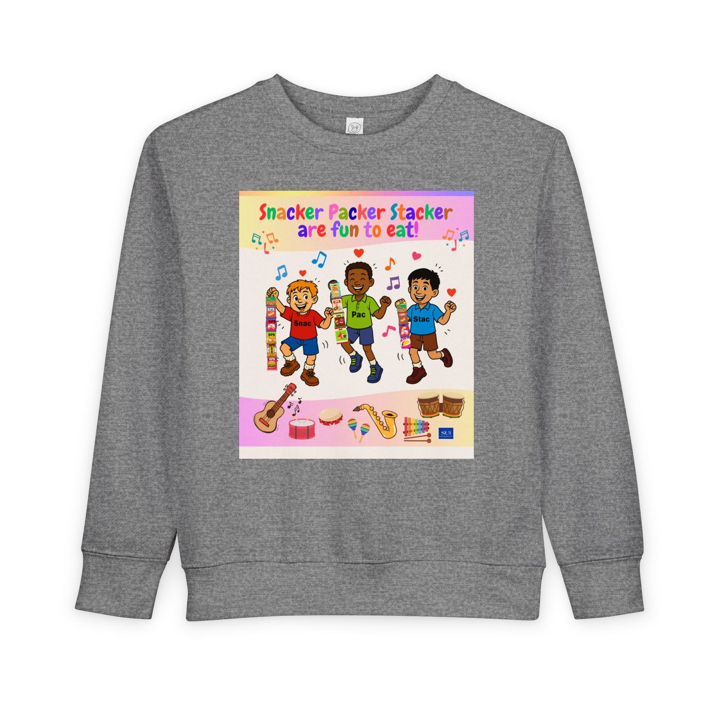 Toddler Fun Sweatshirt with Snack Packer Design