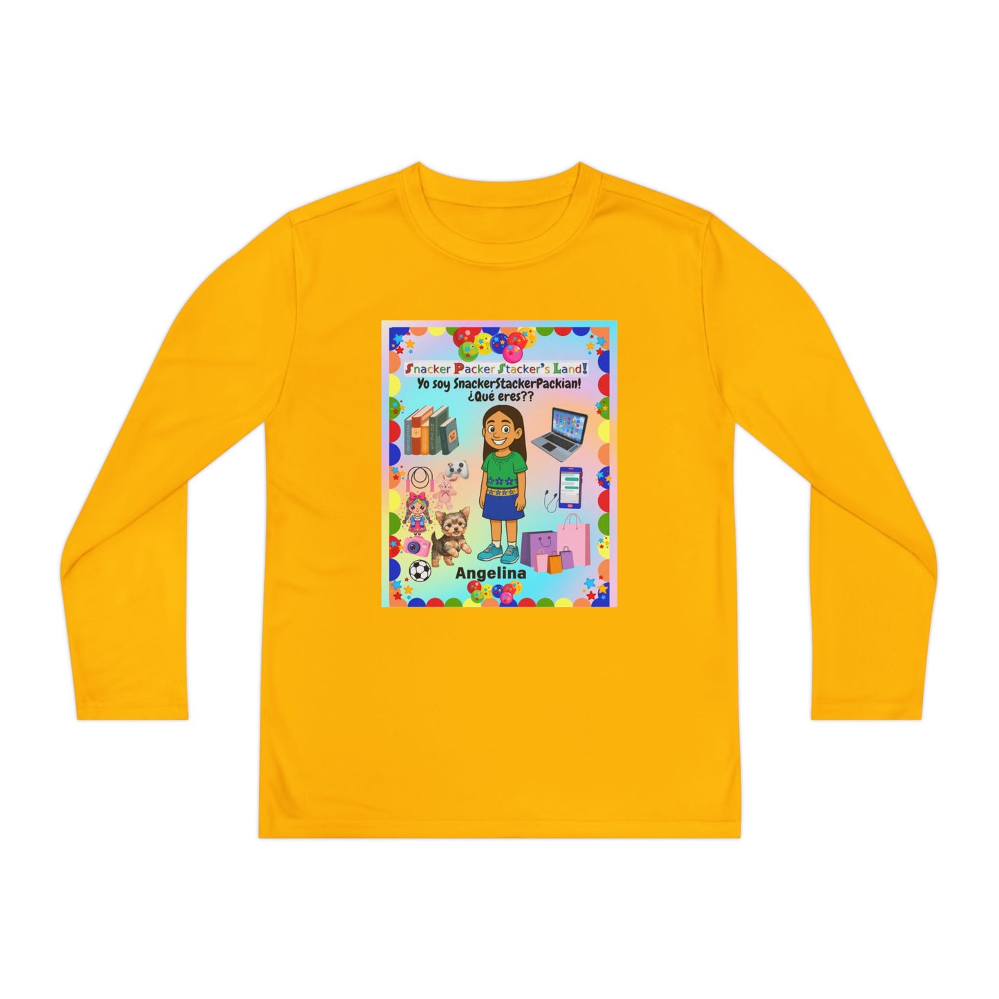 Youth Long Sleeve Tee — Personalized 'Angelina' Birthday/School Celebration Design