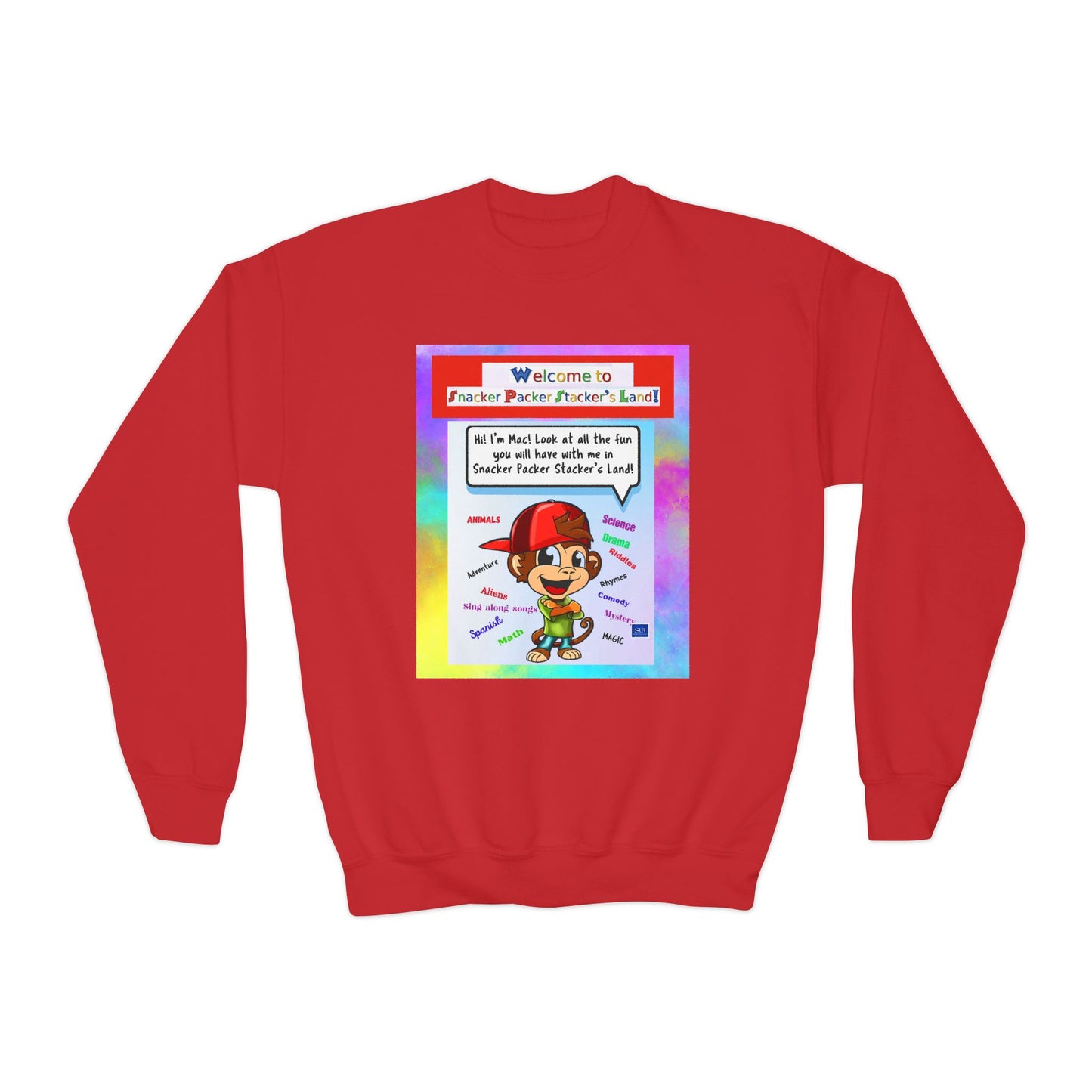 Youth Crewneck Sweatshirt with Fun Character Design